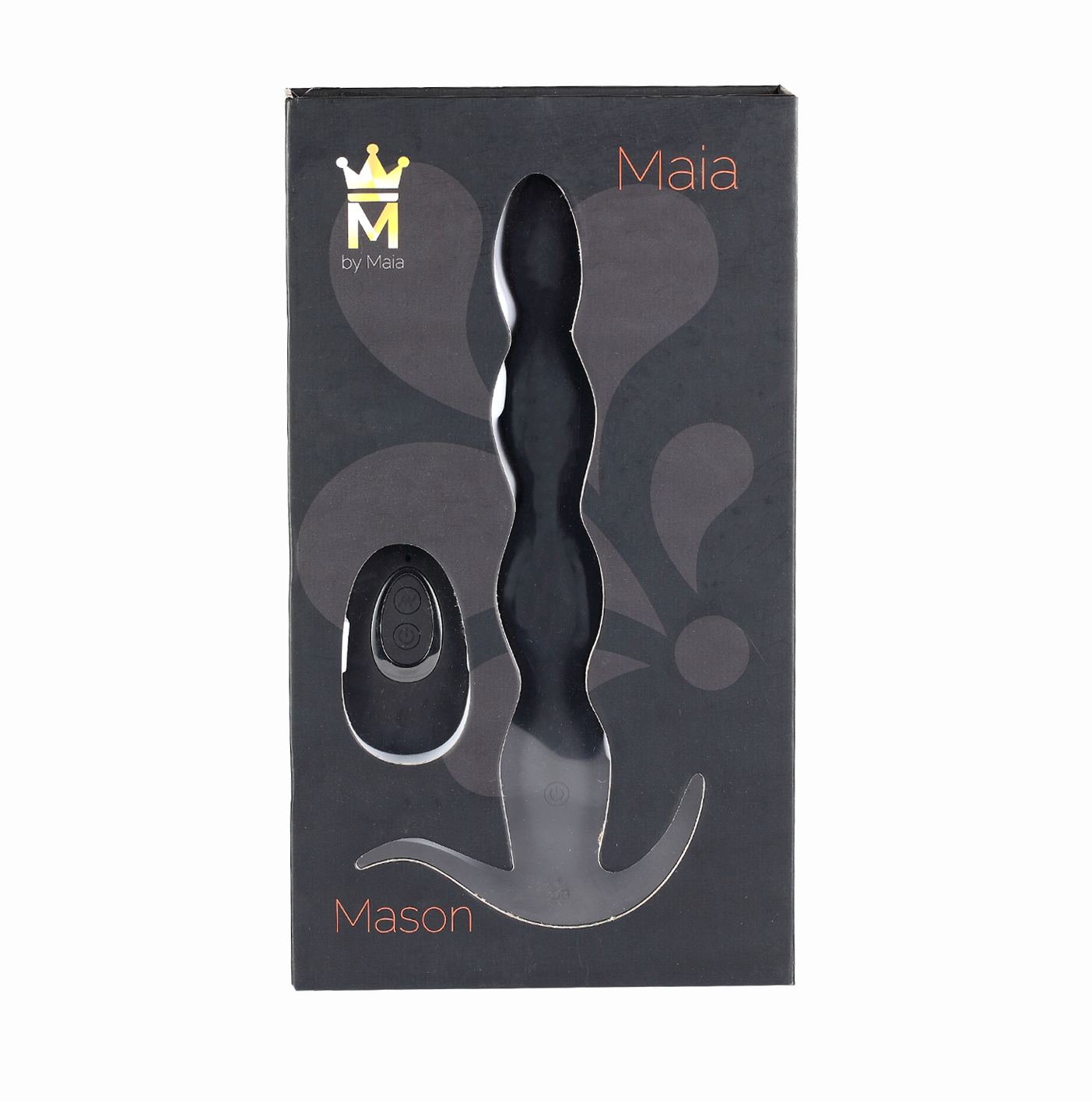 mason remote control silicone butt plug black 