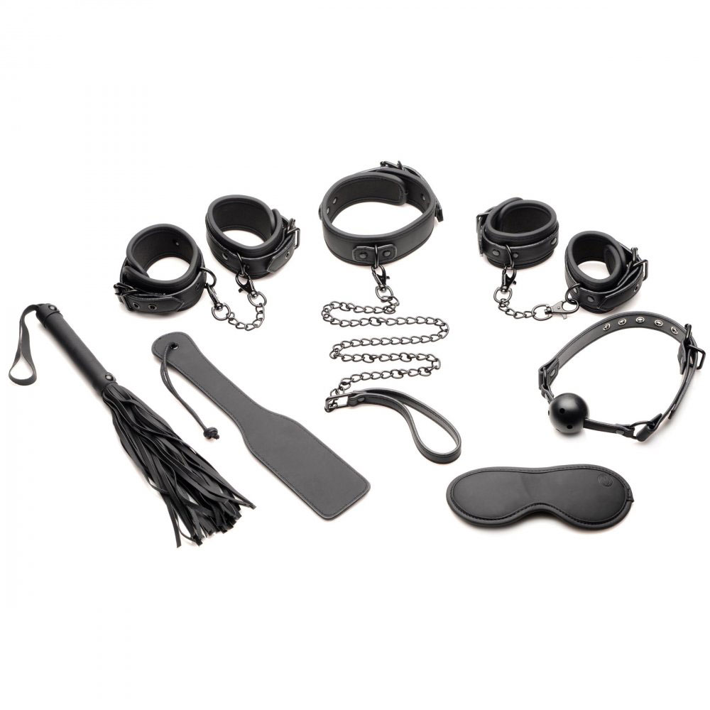 master of kink  piece deluxe bondage set black 