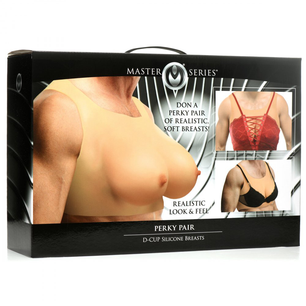 master series perky pair d cup silicone breasts 