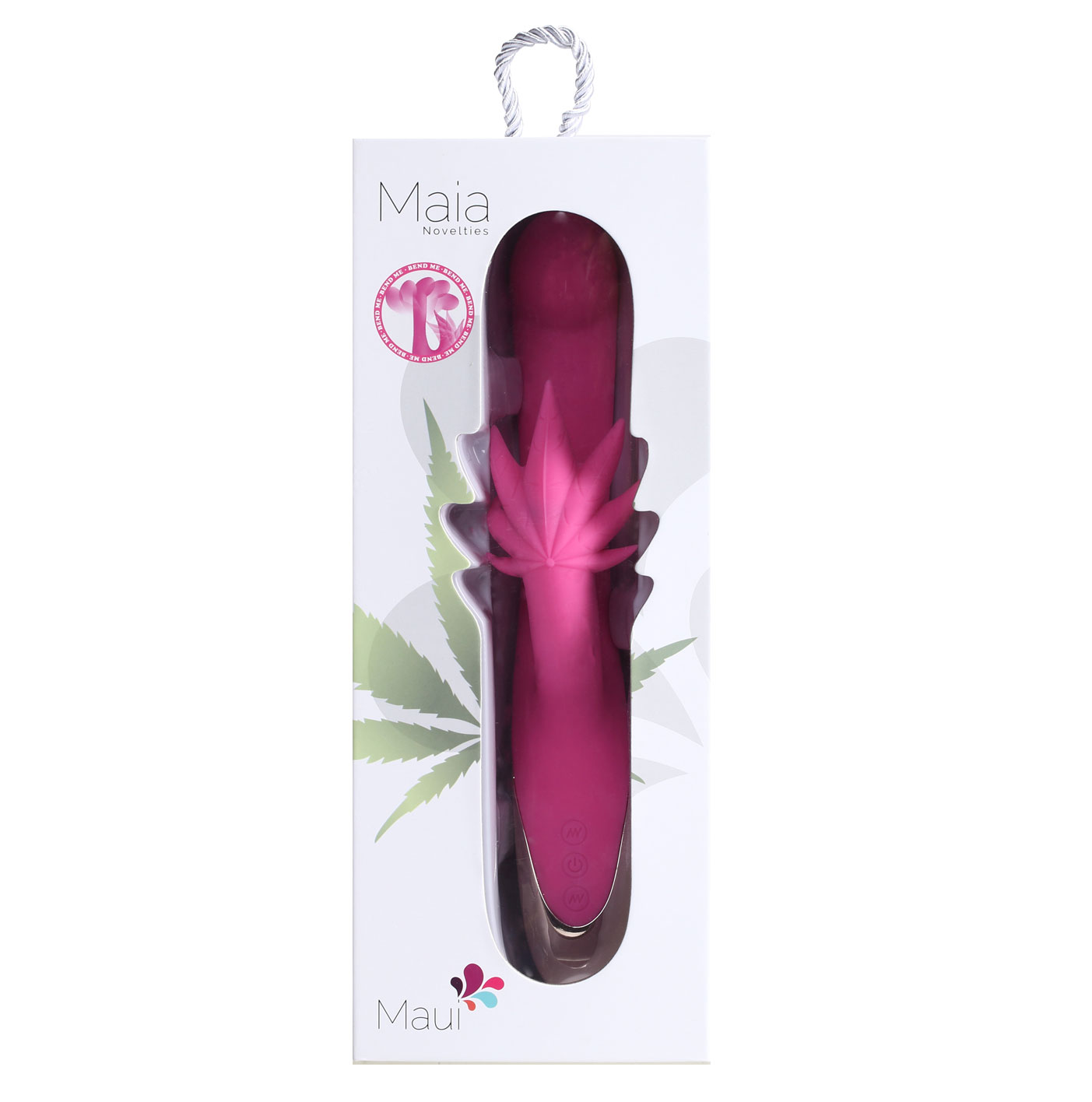 maui  series dual motor g spot pot leaf rechargeable vibrator pink 