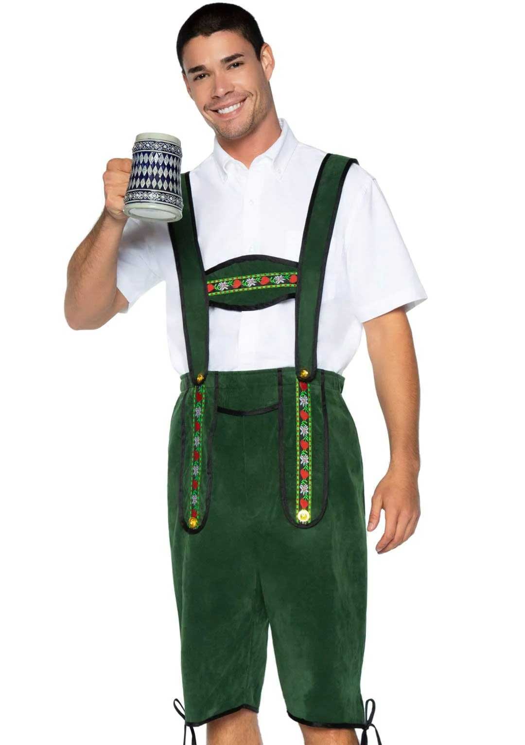 mens beerfest lederhosen oktoberfest costume  x large green 