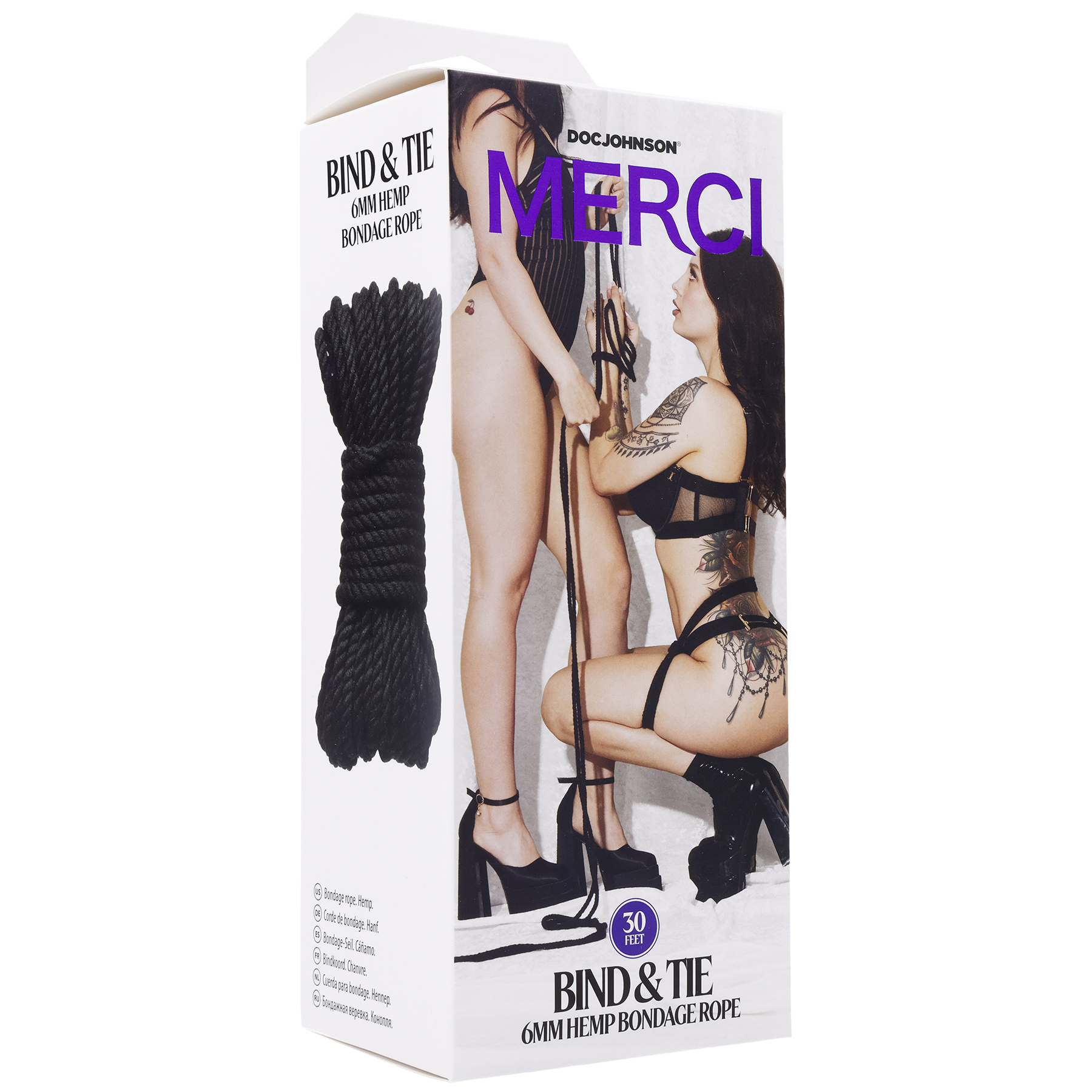 merci bind and tie mm hemp bondage rope   feet black 