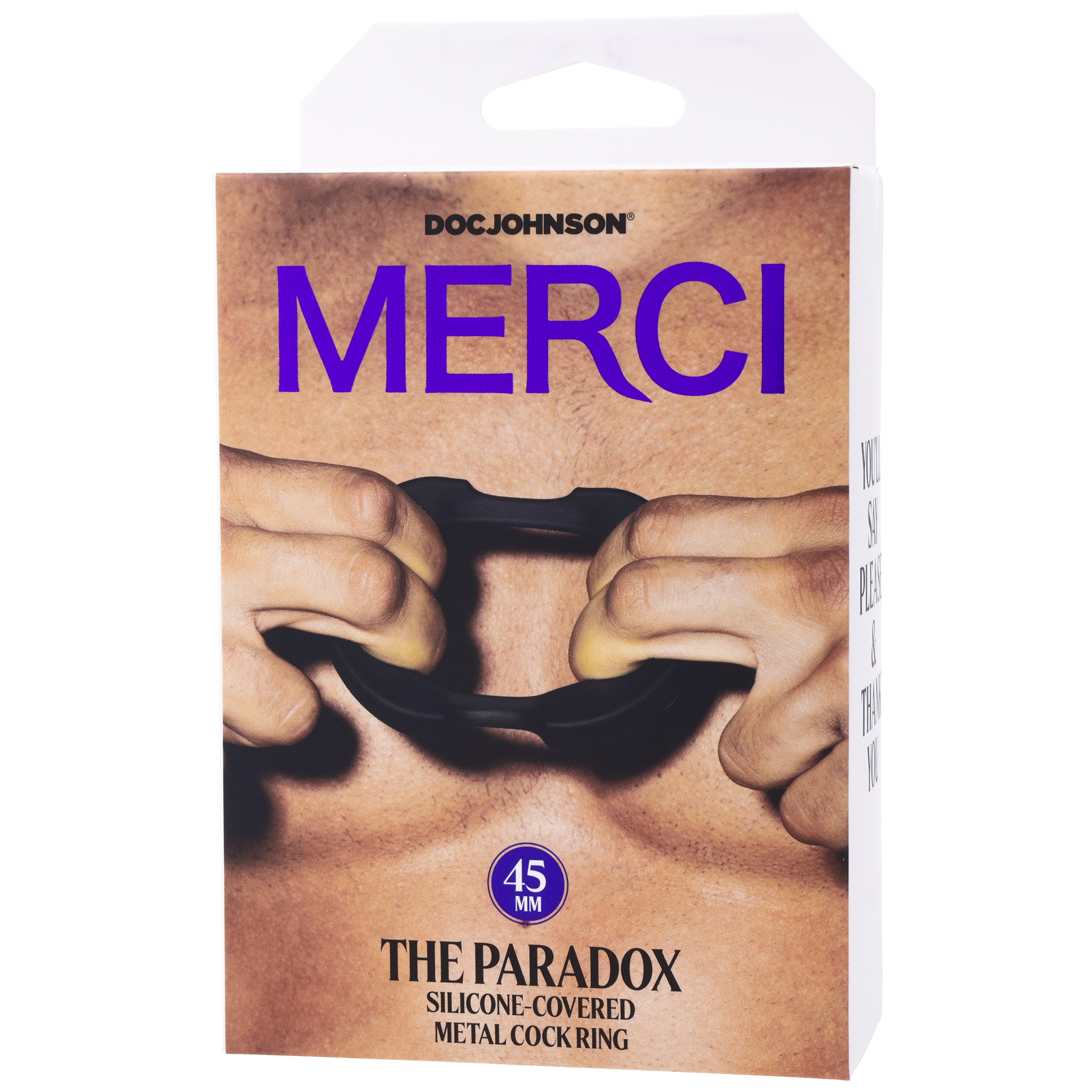 merci the paradox silicone covered metal cock  ring mm black 