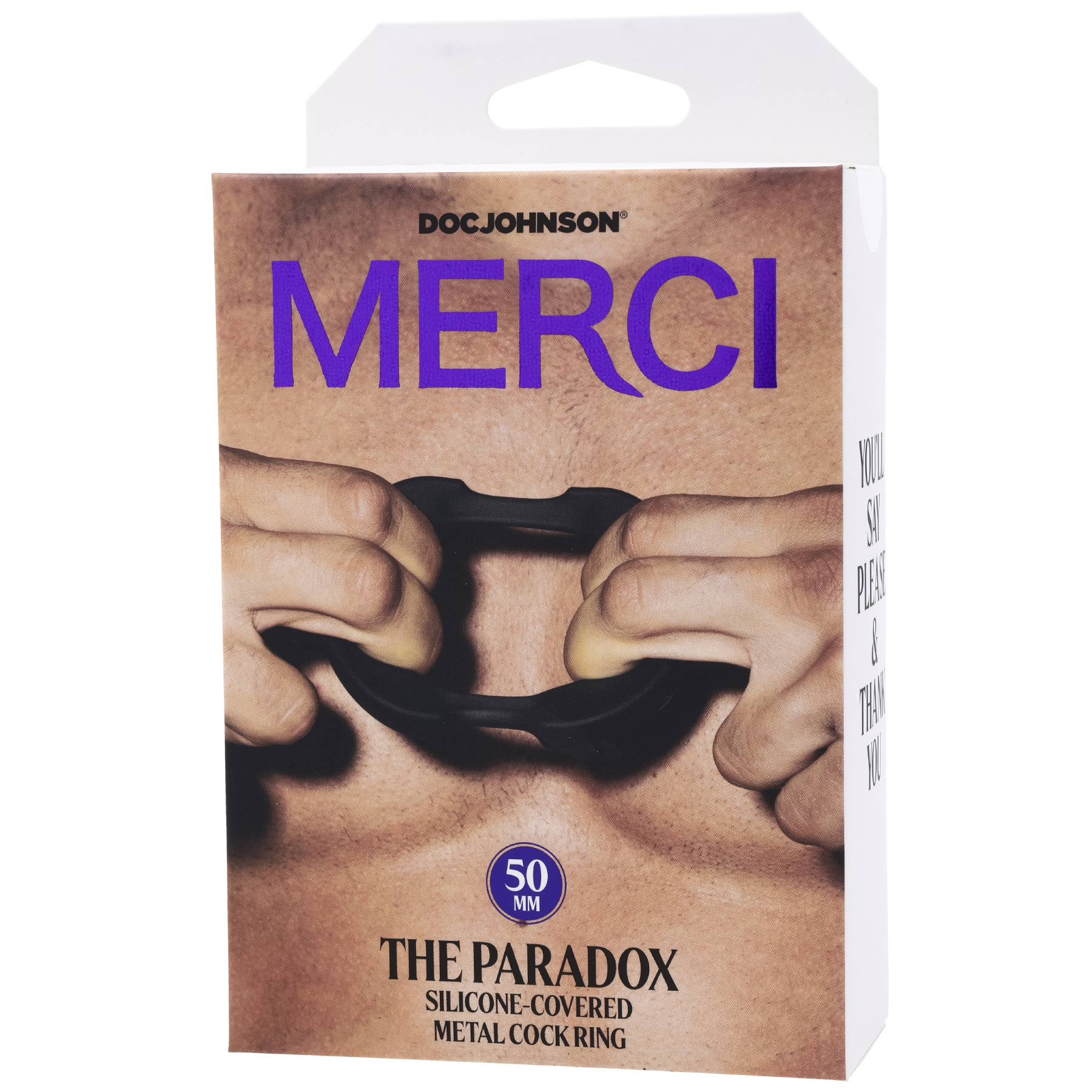 merci the paradox silicone covered metal cock  ring mm black 