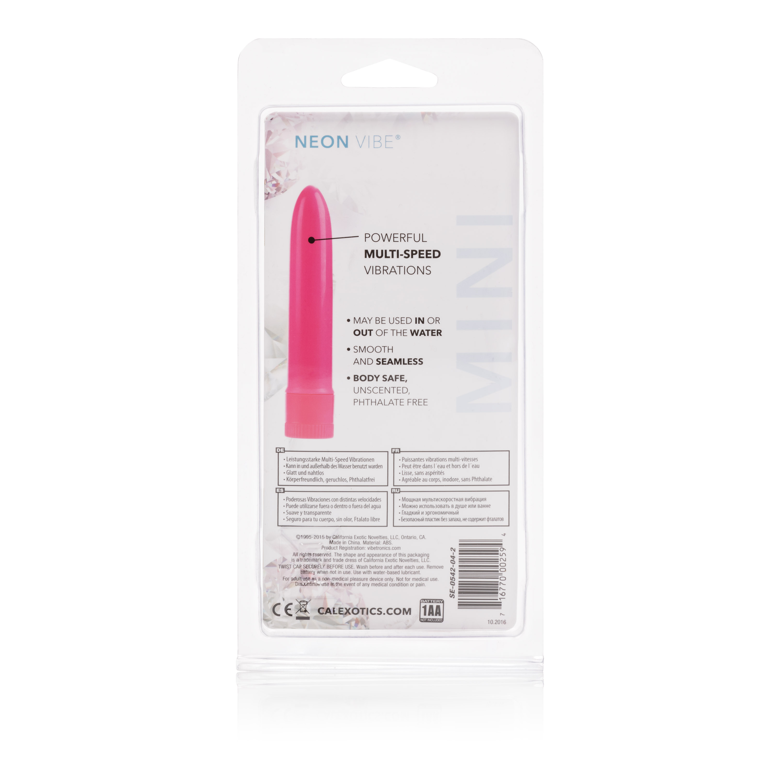 mini neon vibe multi speed vibe  inches pink 