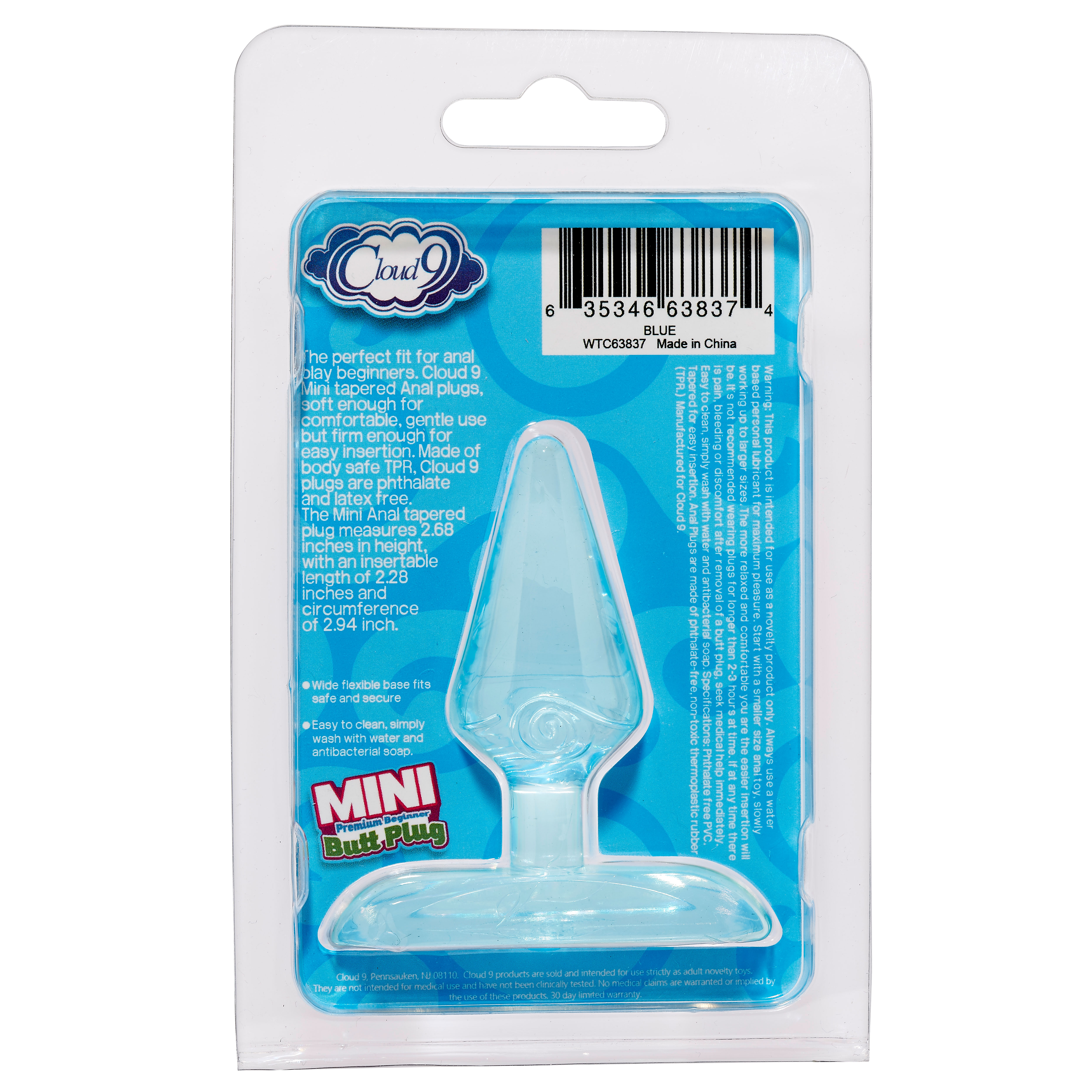 mini premium beginner butt plug blue 