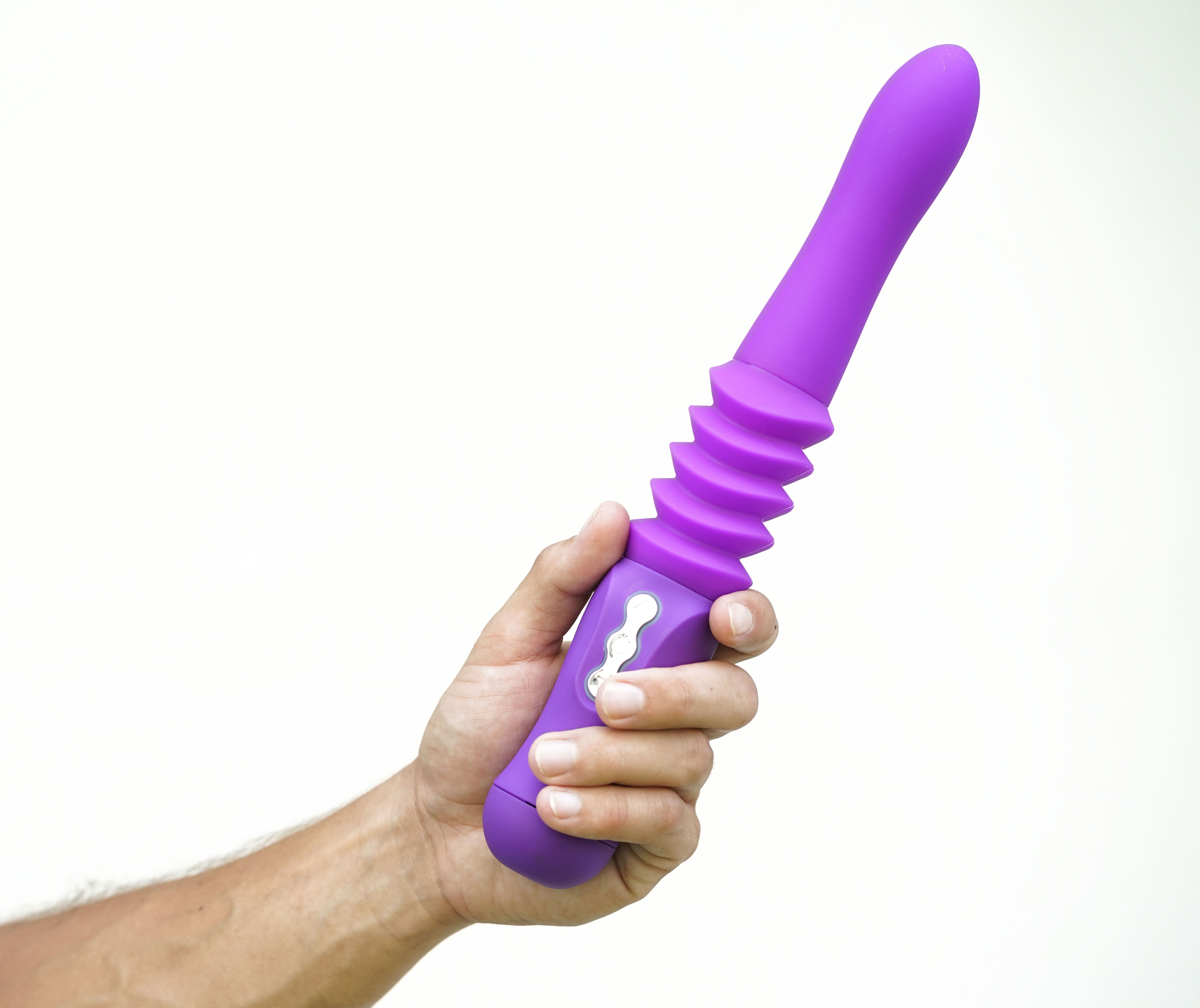 monroe usb rechargeable silicone thrusting  portable love machine purple 