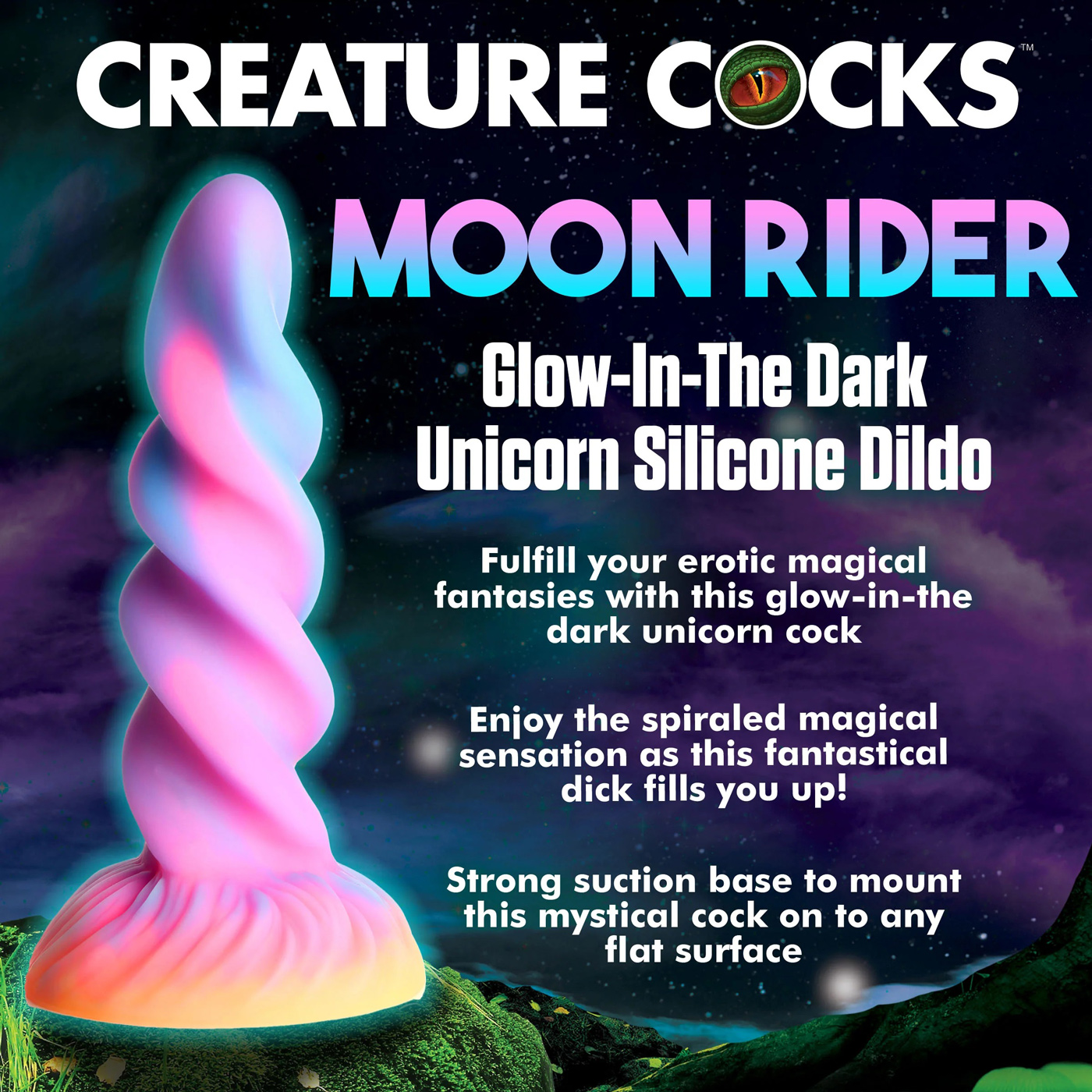 moon rider glow in the dark unicorn dildo 