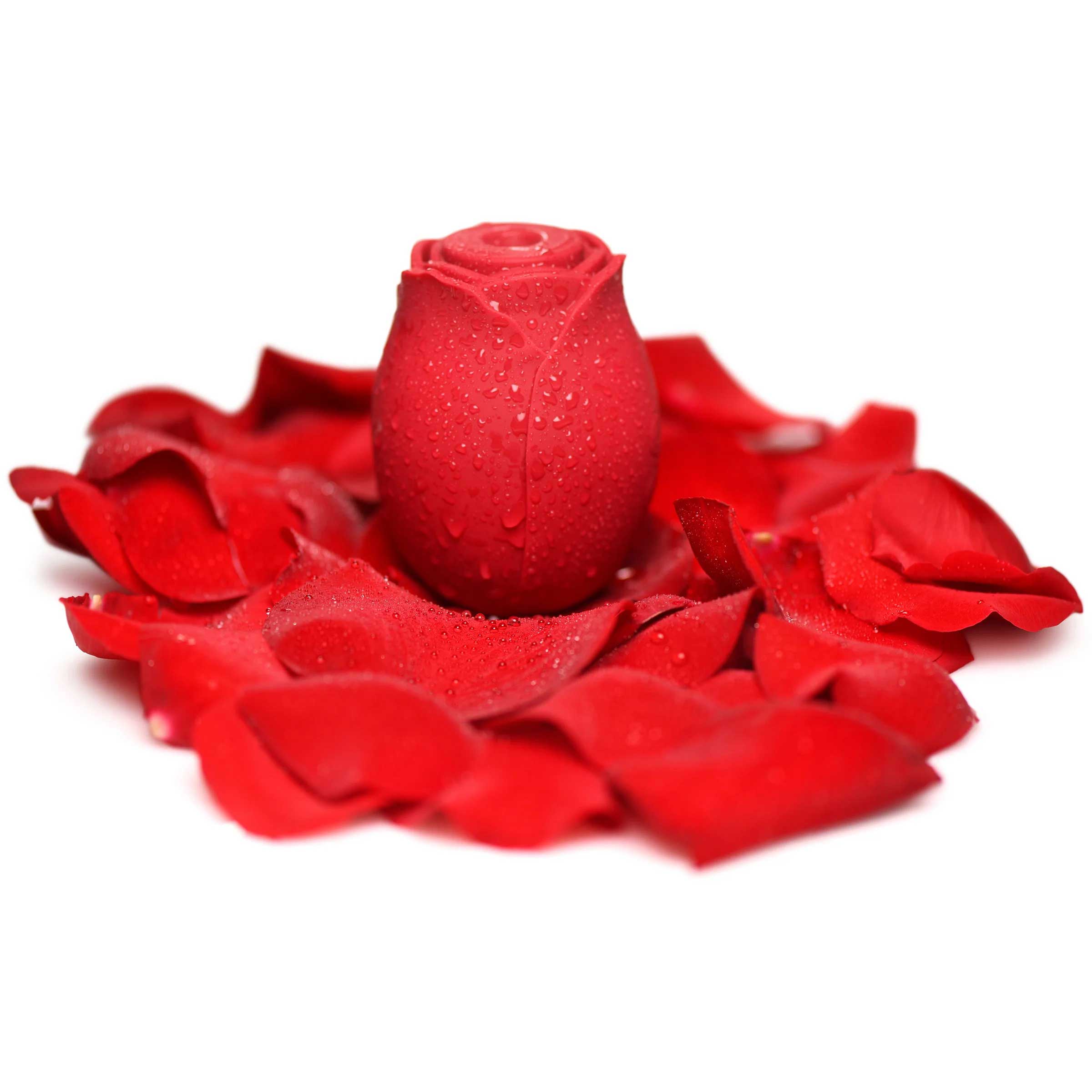 mystic rose sucking and vibrating silicone rose  red 