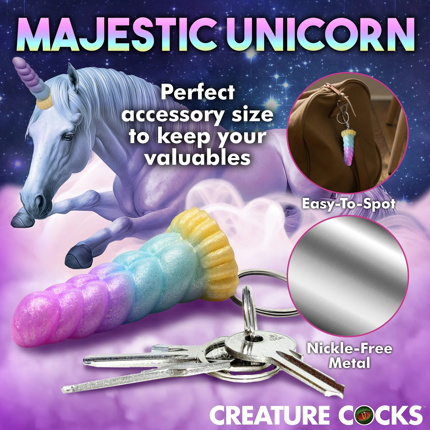 mystique unicorn keychain 