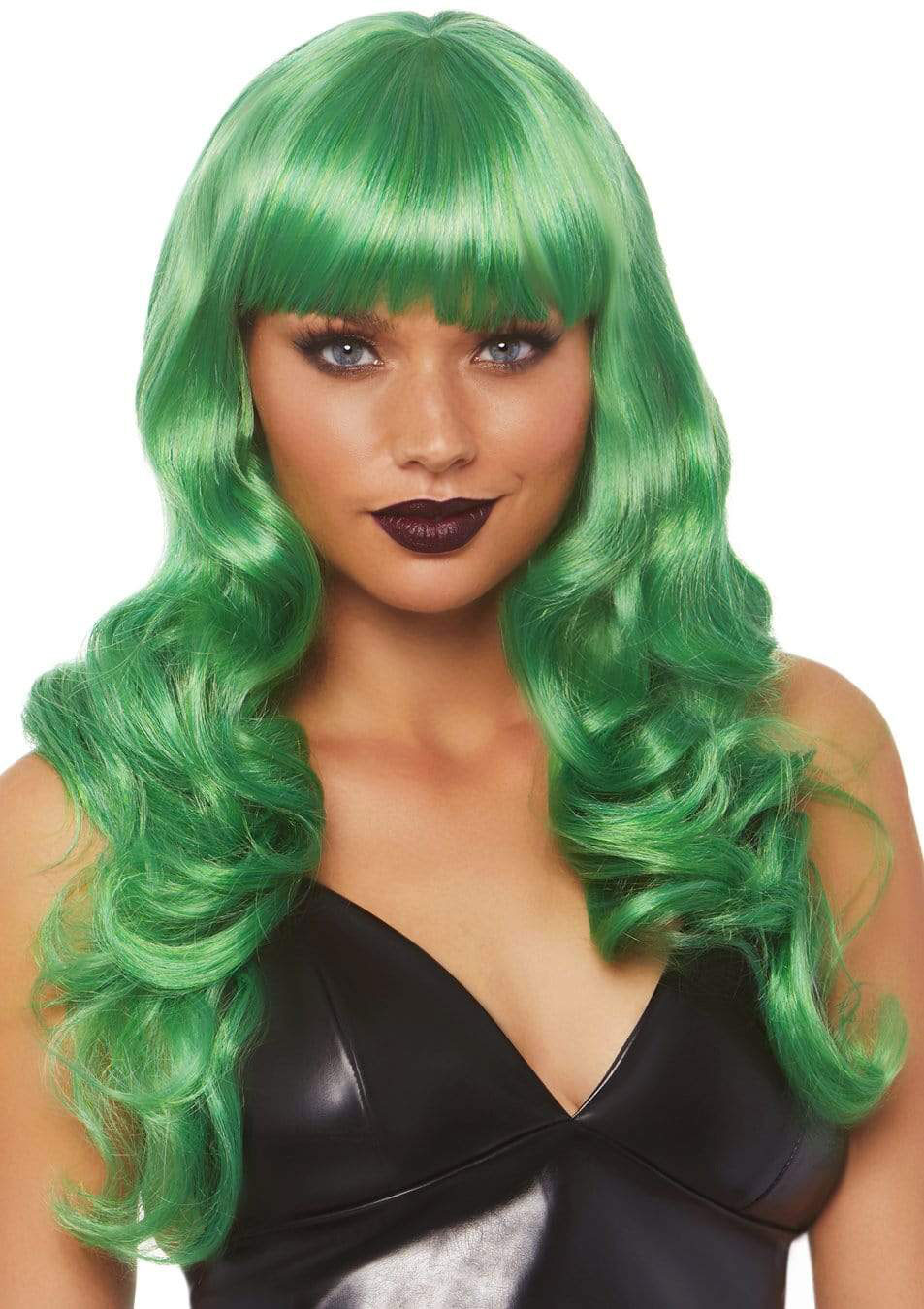 24 Inch Misfit Long Wavy Bang Wig Green