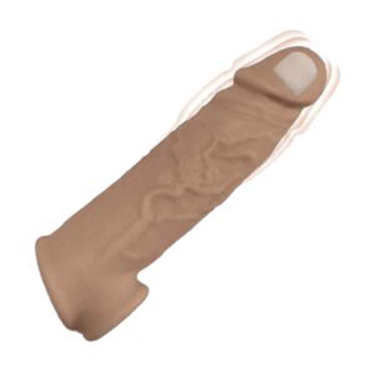 natural realskin vibrating penis xtender brown 