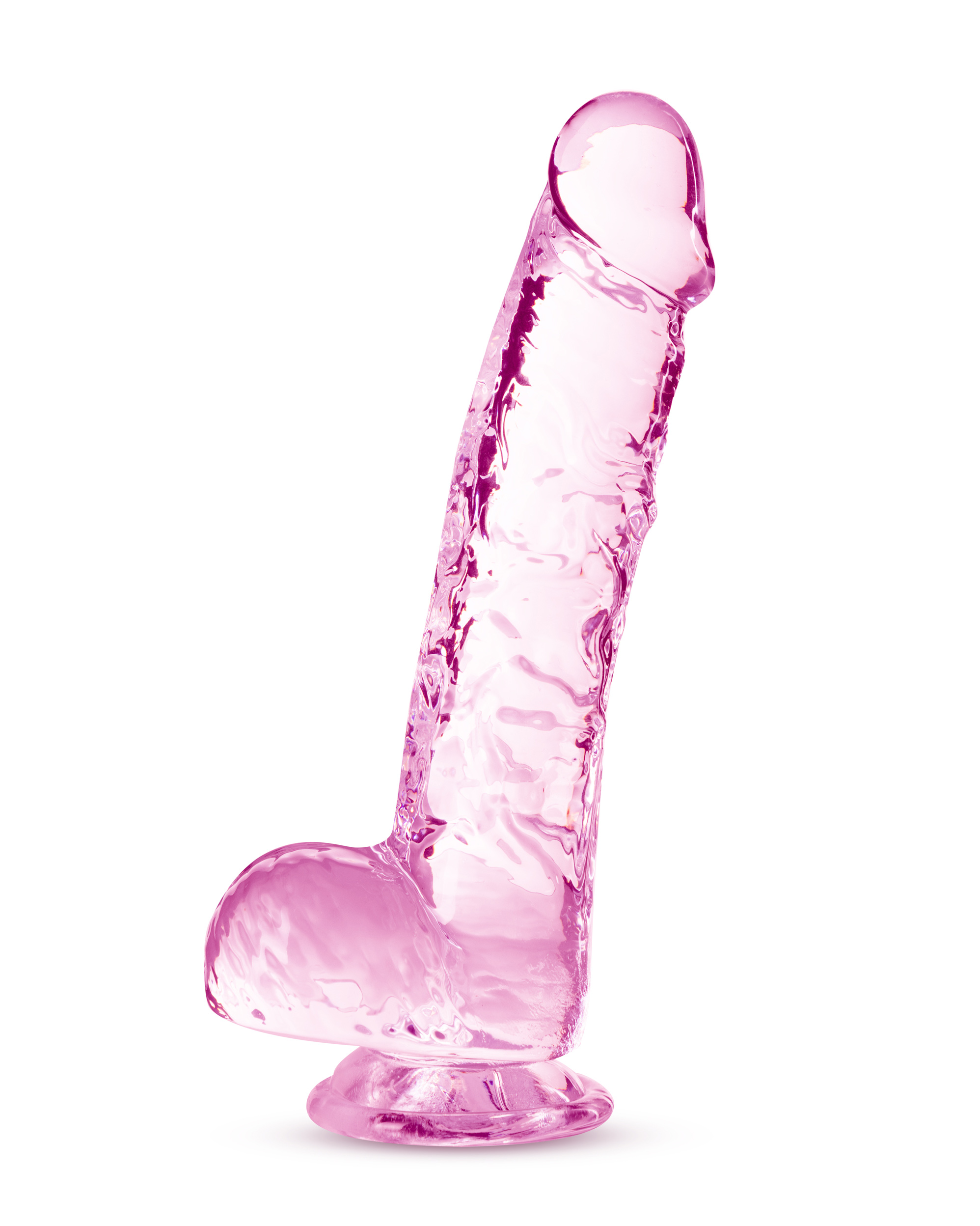 naturally yours  inch crystalline dildo rose 