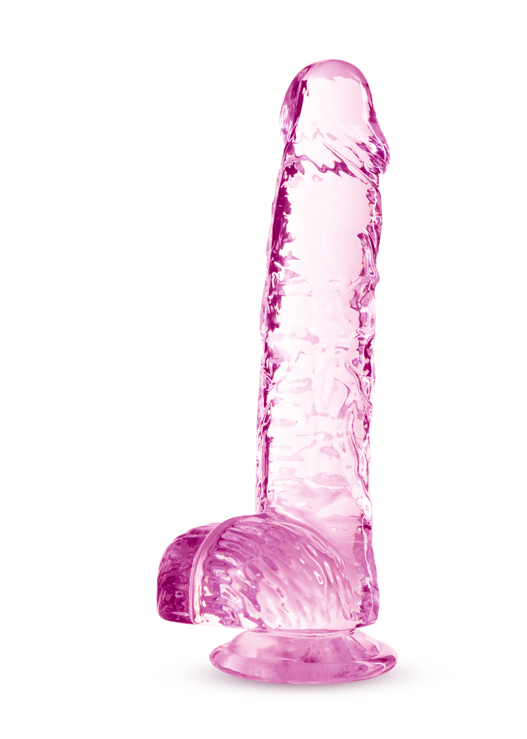 naturally yours  inch crystalline dildo rose 