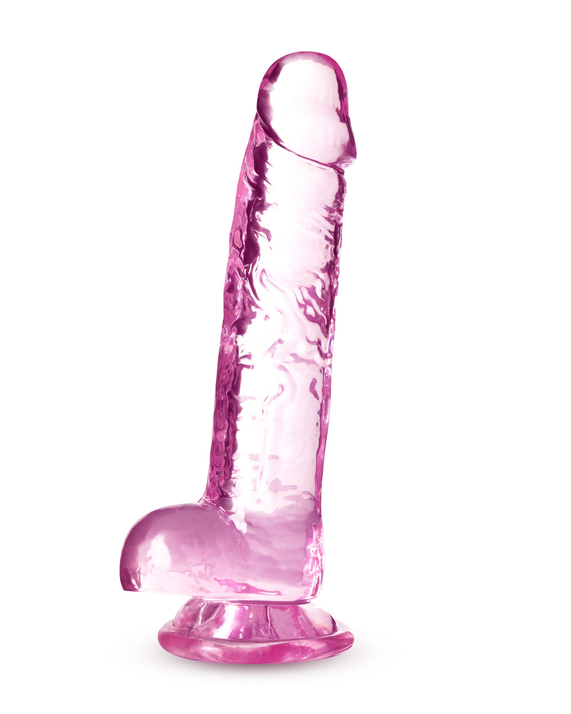 naturally yours  inch crystalline dildo rose 