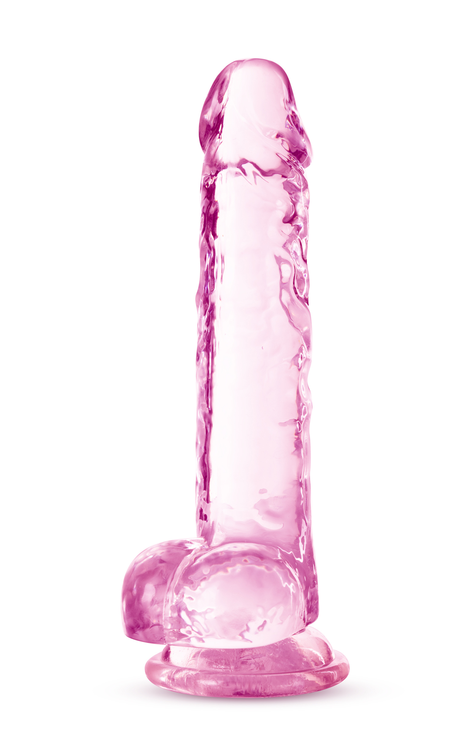 naturally yours  inch crystalline dildo rose 