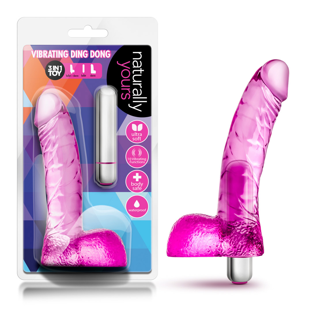 naturally yours vibrating ding dong pink 