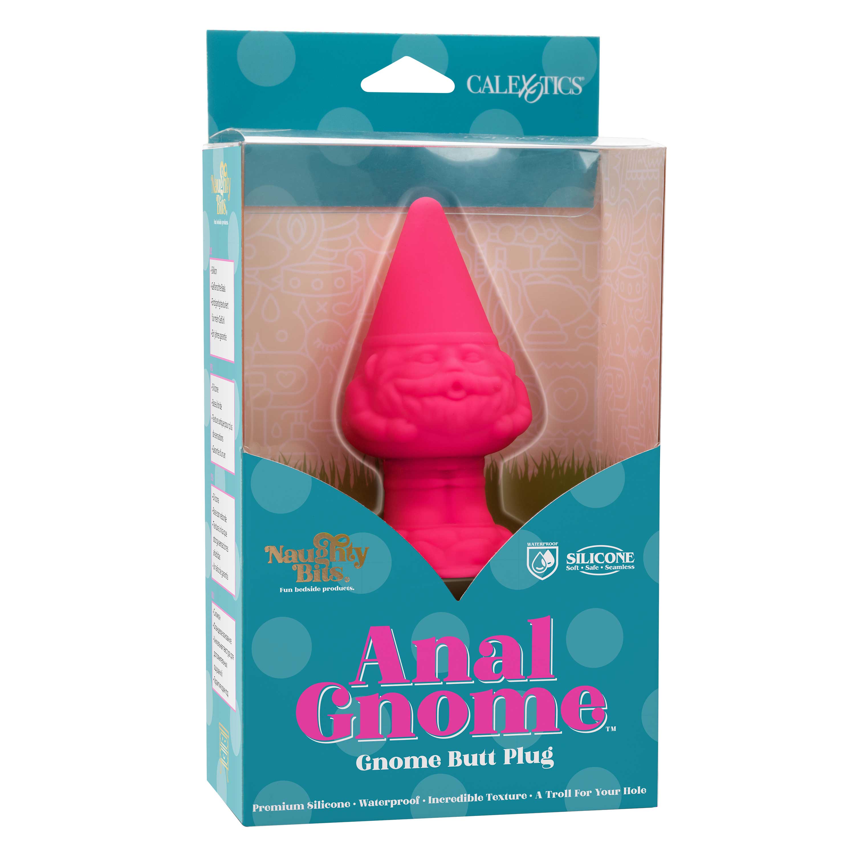 naughty bits anal gnome gnome butt plug pink 