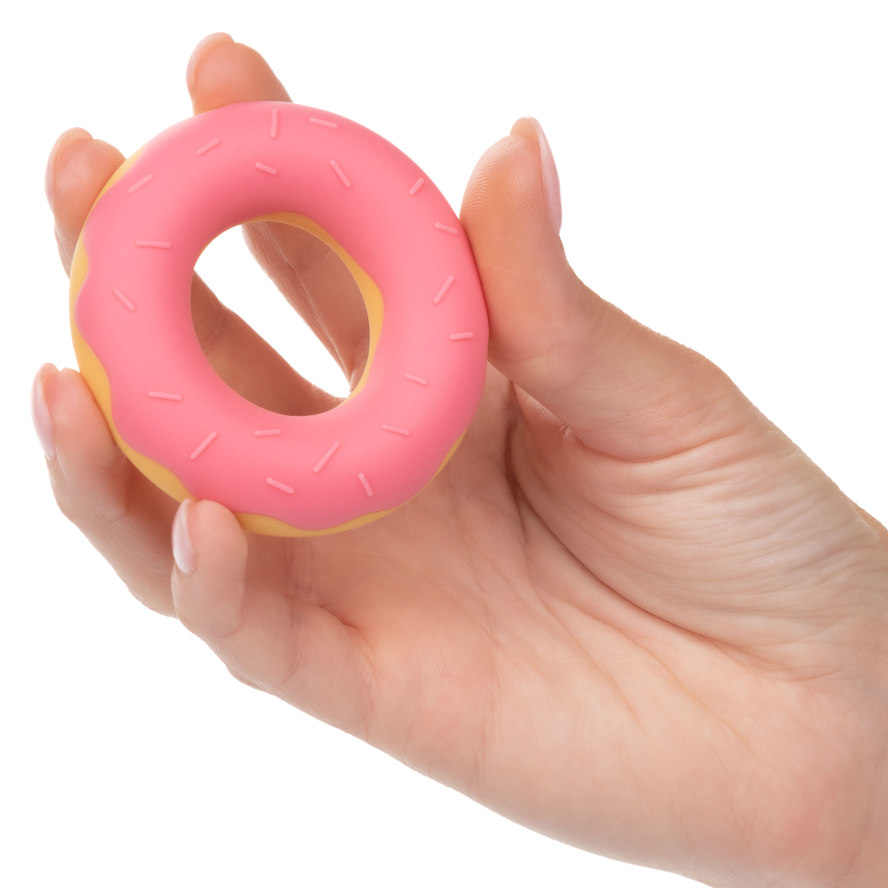 naughty bits dickin’ donuts silicone donut cock  ring pink 