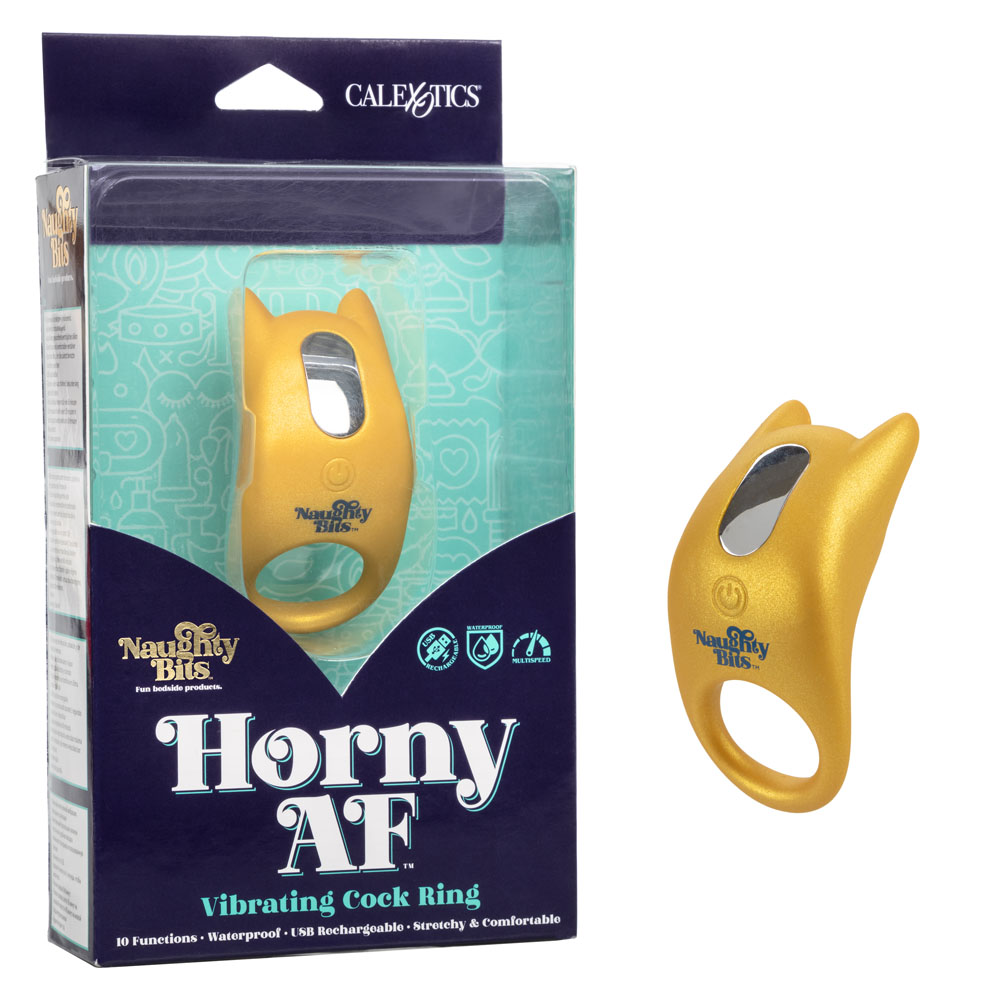 naughty bits horny af vibrating cock ring 