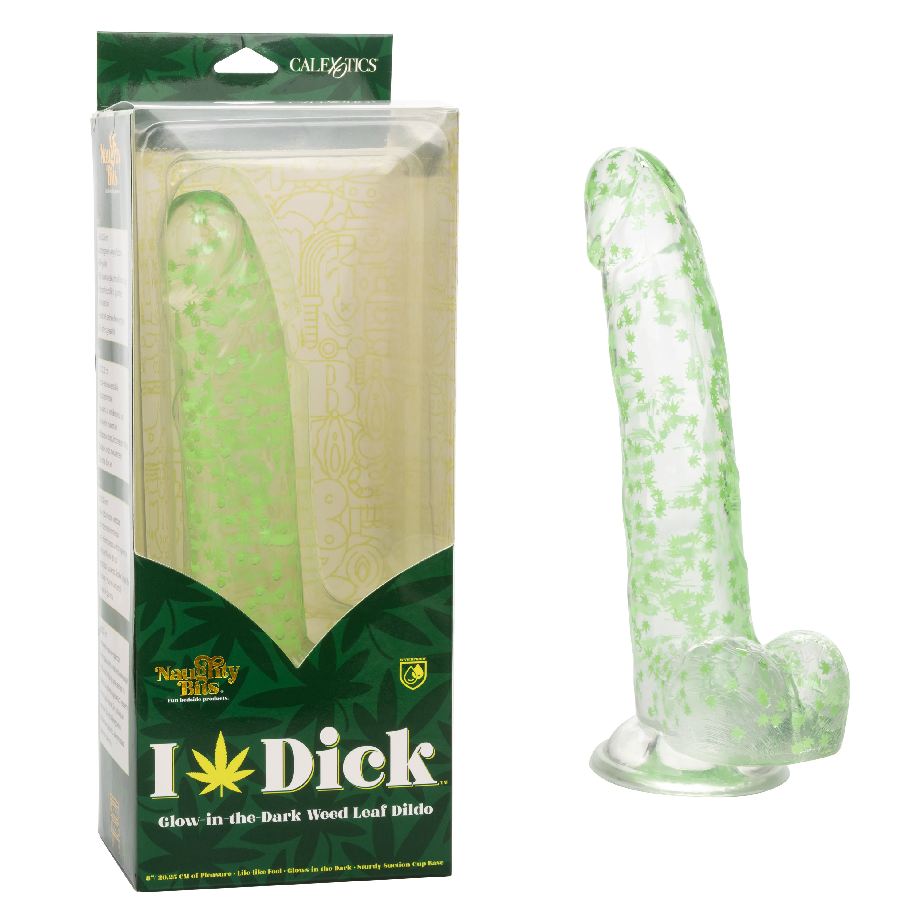 naughty bits i leaf dick glow in the dark weed  leaf dildo glow in the dark 