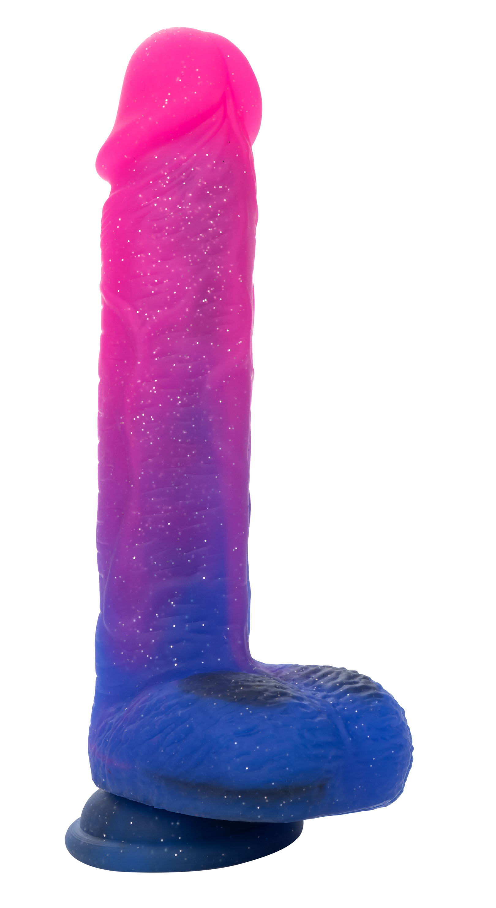 naughty bits ombre hombre xl vibrating dildo  pinkpurple 