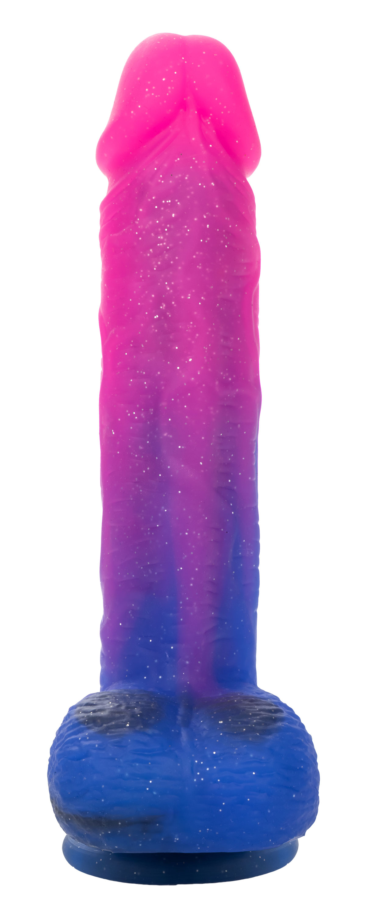 naughty bits ombre hombre xl vibrating dildo  pinkpurple 