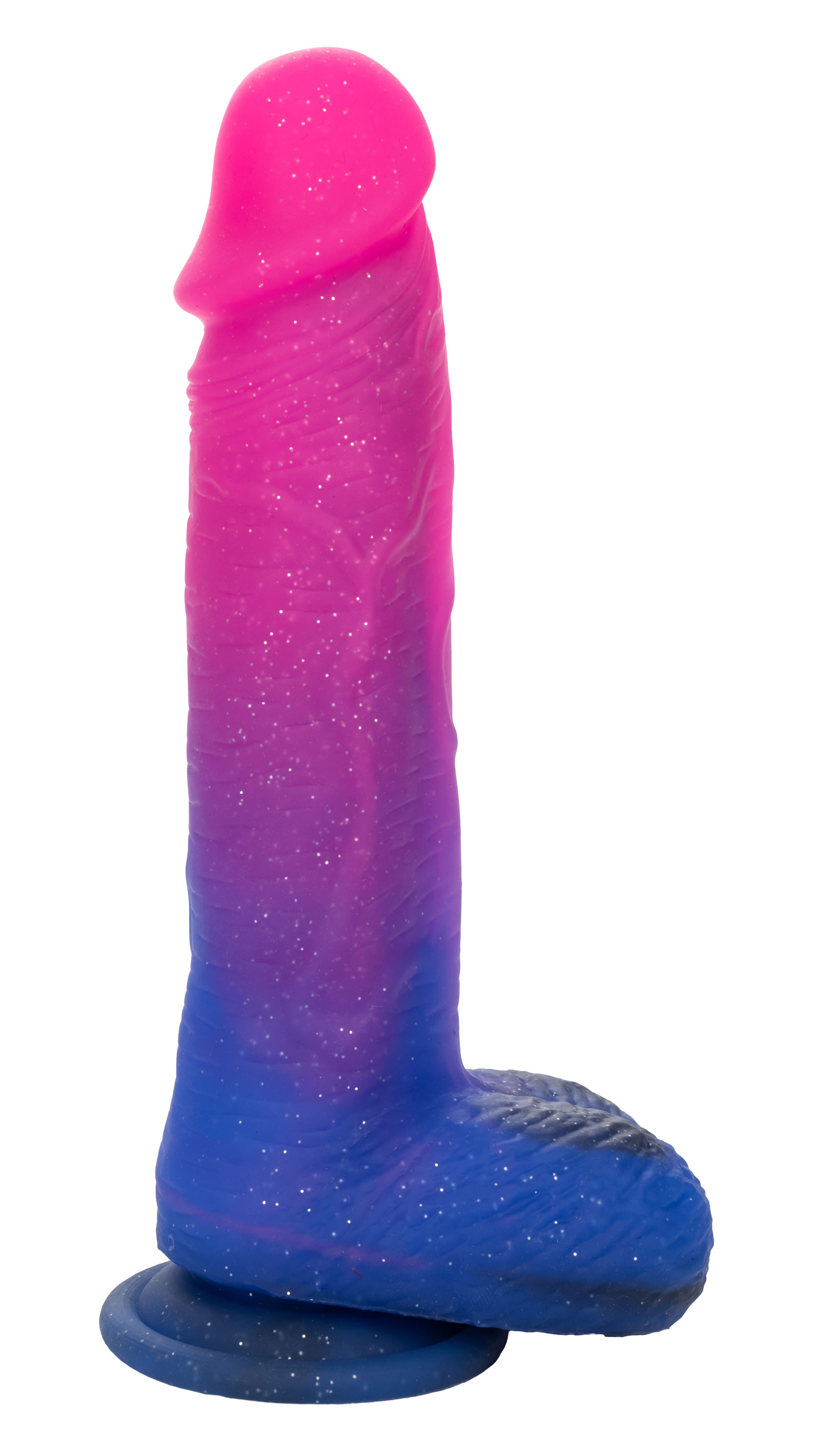 naughty bits ombre hombre xl vibrating dildo  pinkpurple 