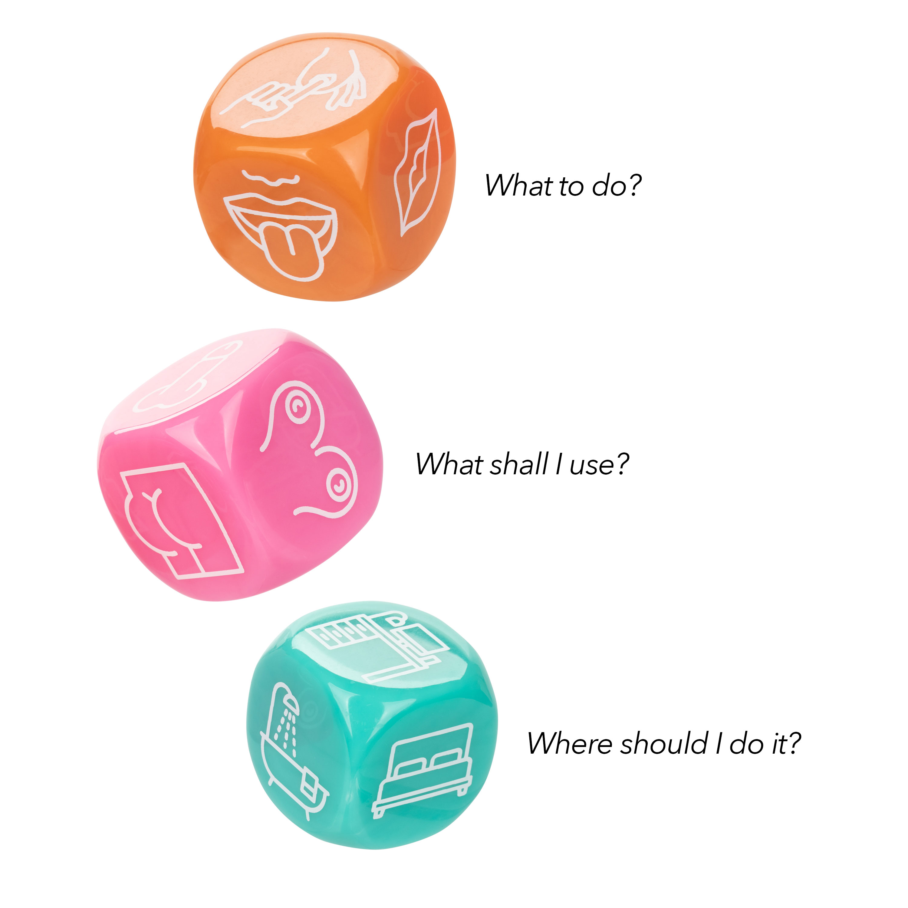 naughty bits roll with it icon based sex dice  game 