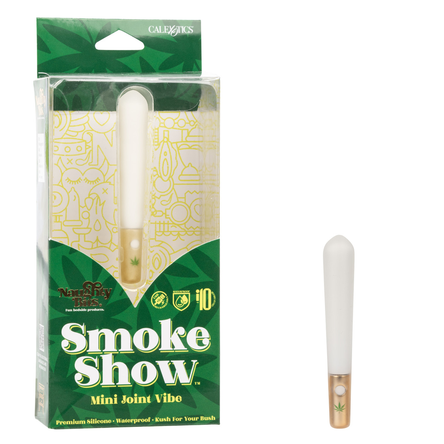 naughty bits smoke show mini joint vibe white 