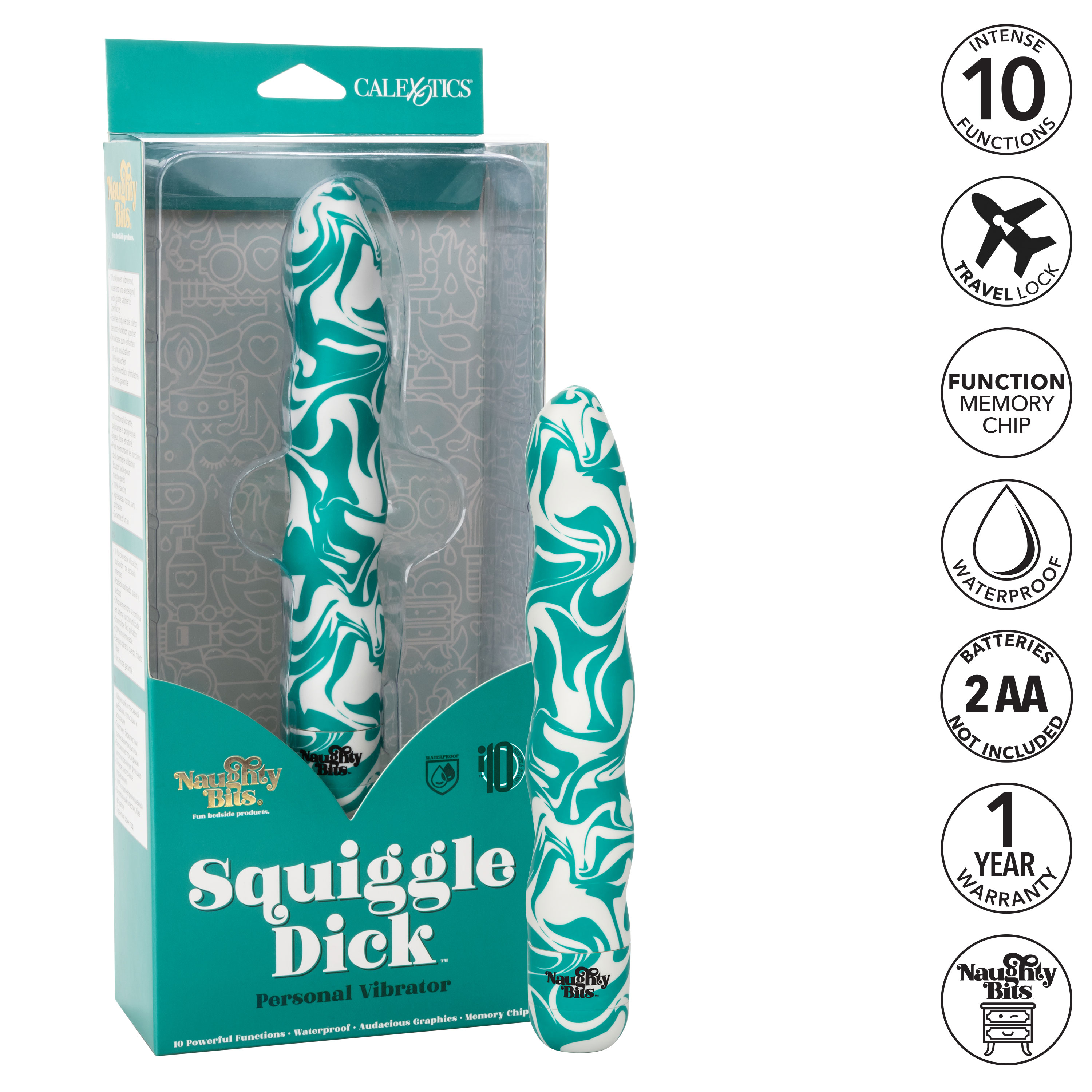 naughty bits squiggle dick personal vibrator 