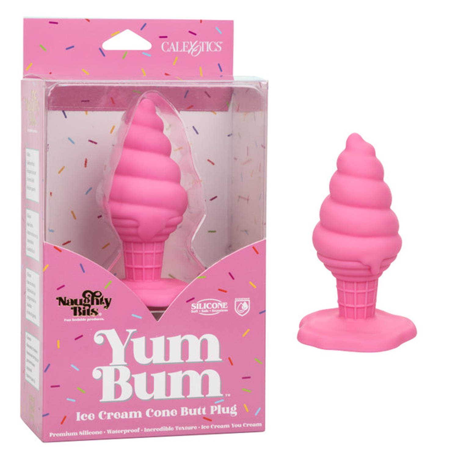 naughty bits yum bum ice cream cone butt plug pink 