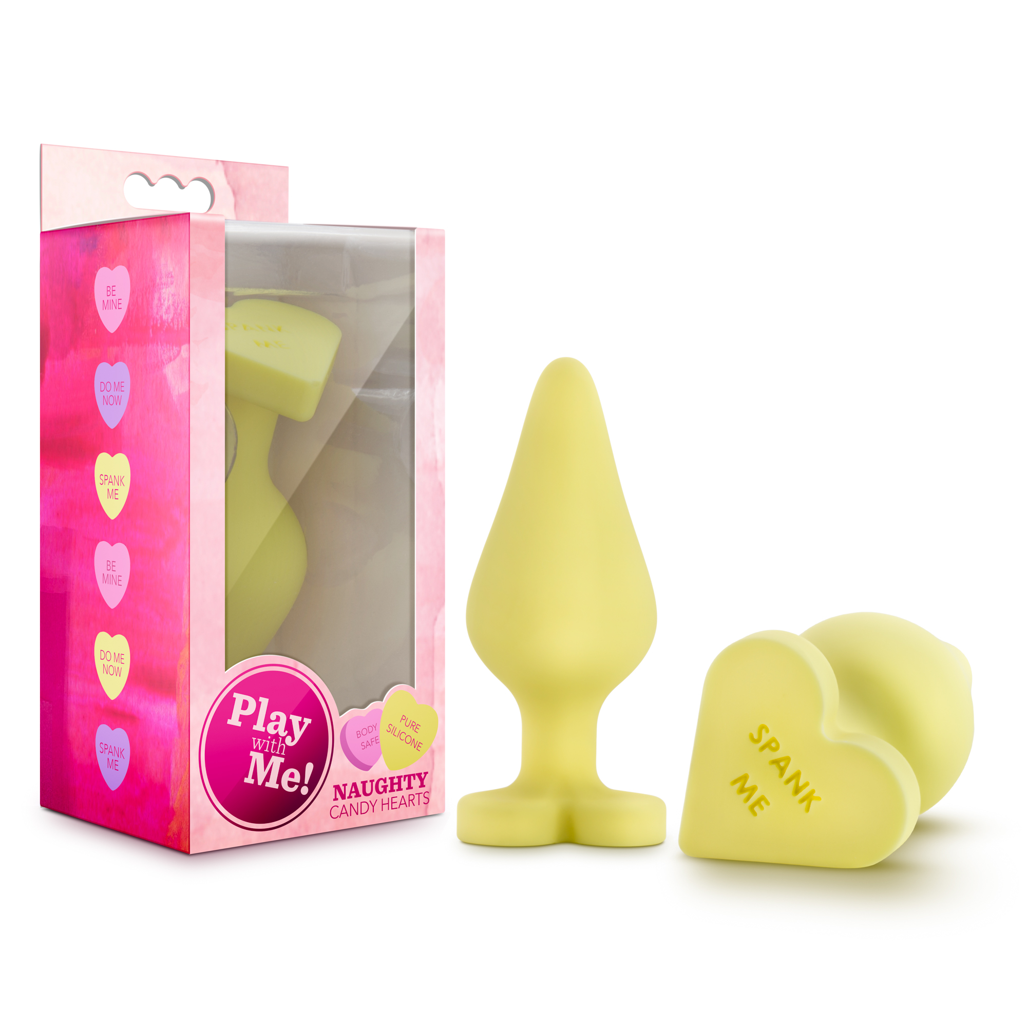 naughty candy heart spank me yellow 