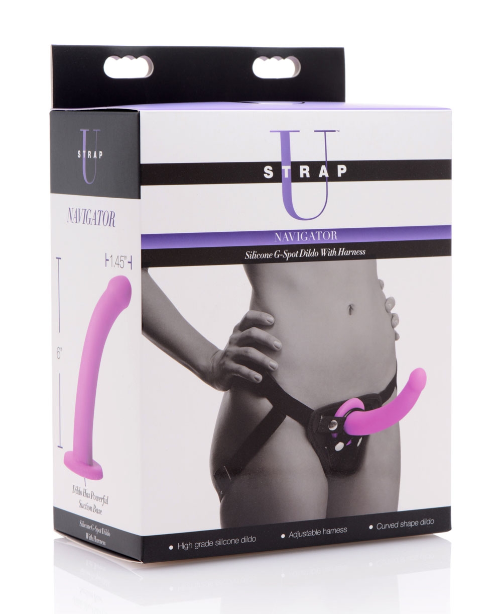 navigator silicone g spot dildo with harness 