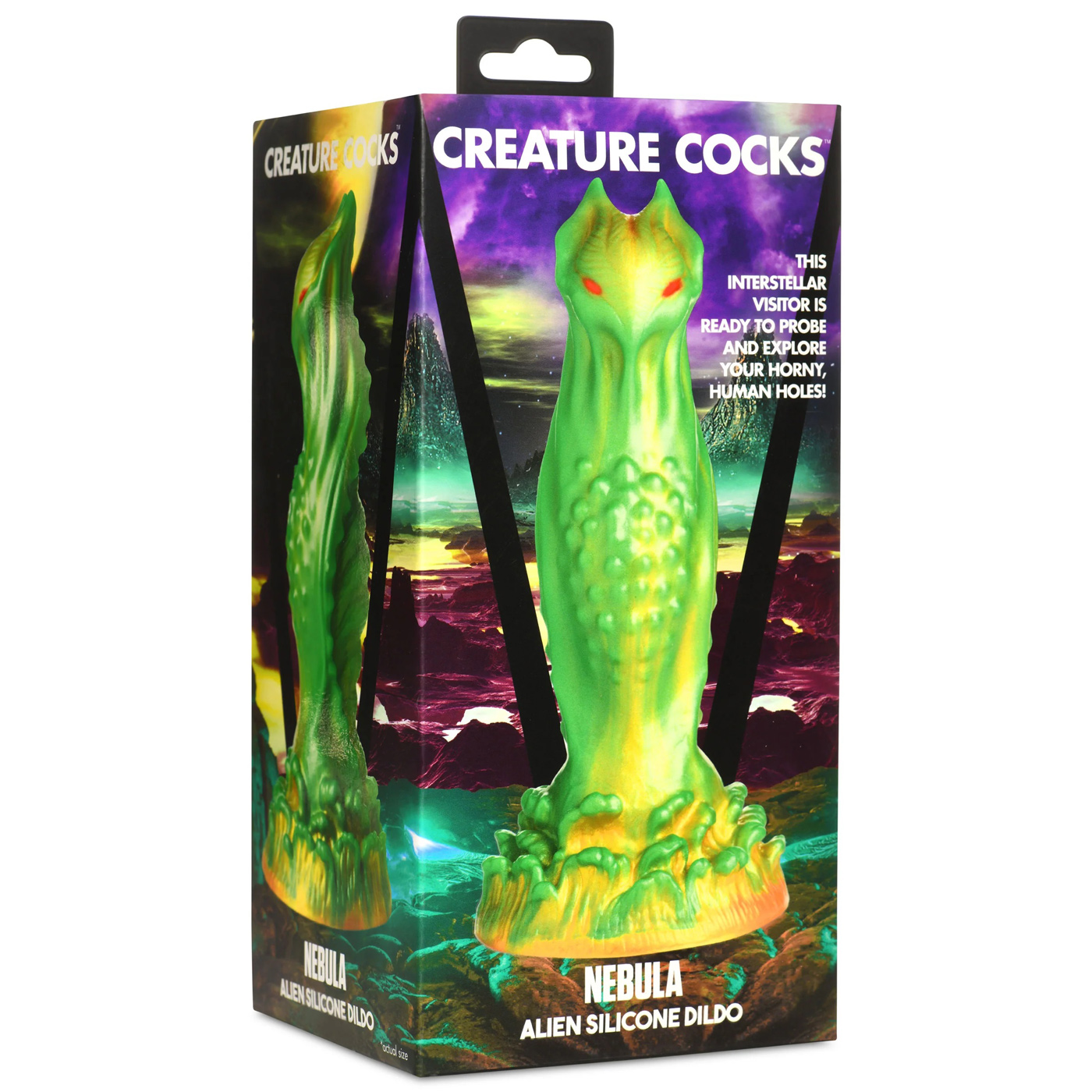 nebula alien silicone dildo green 