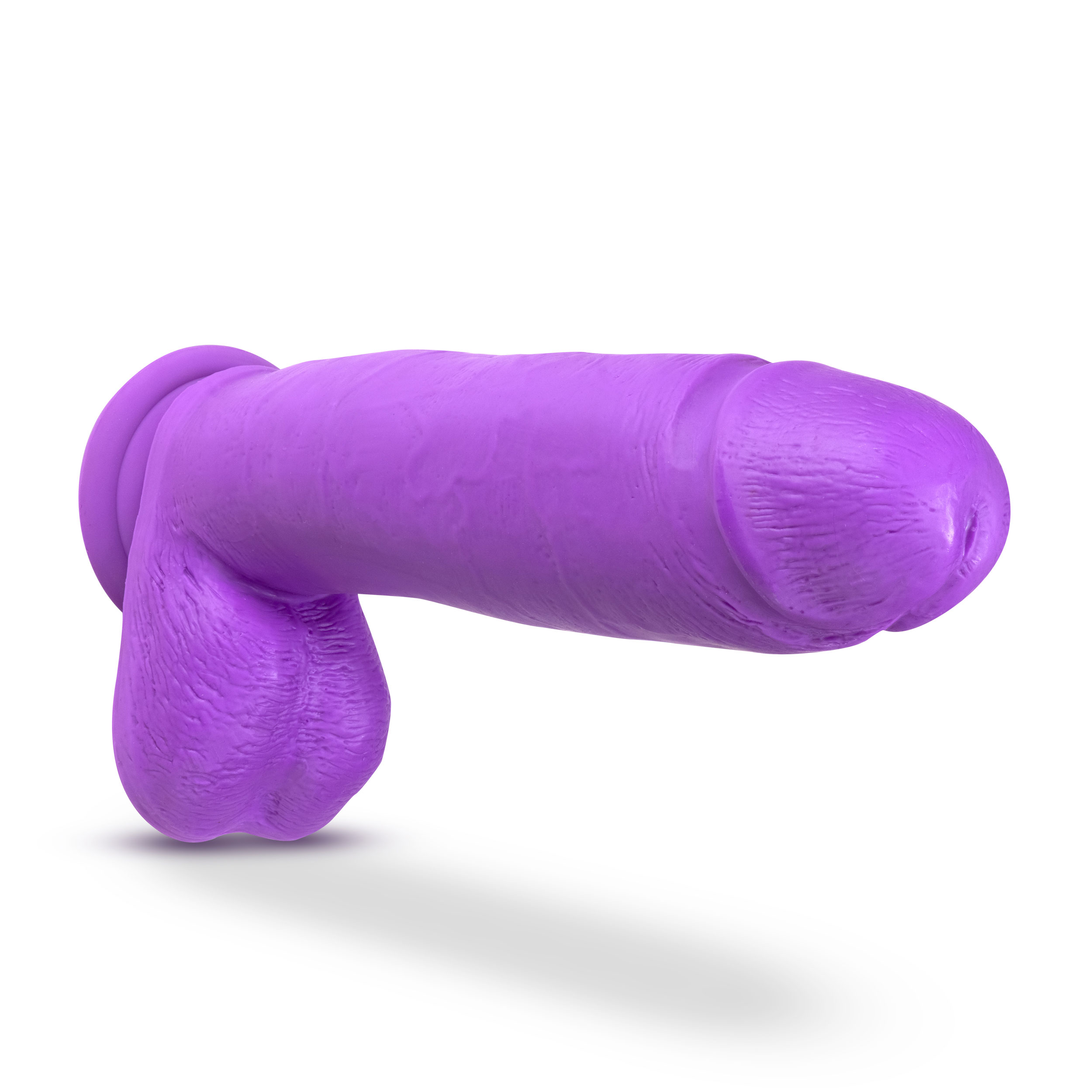 neo elite  inch silicone dual density cock  with balls neon purple 