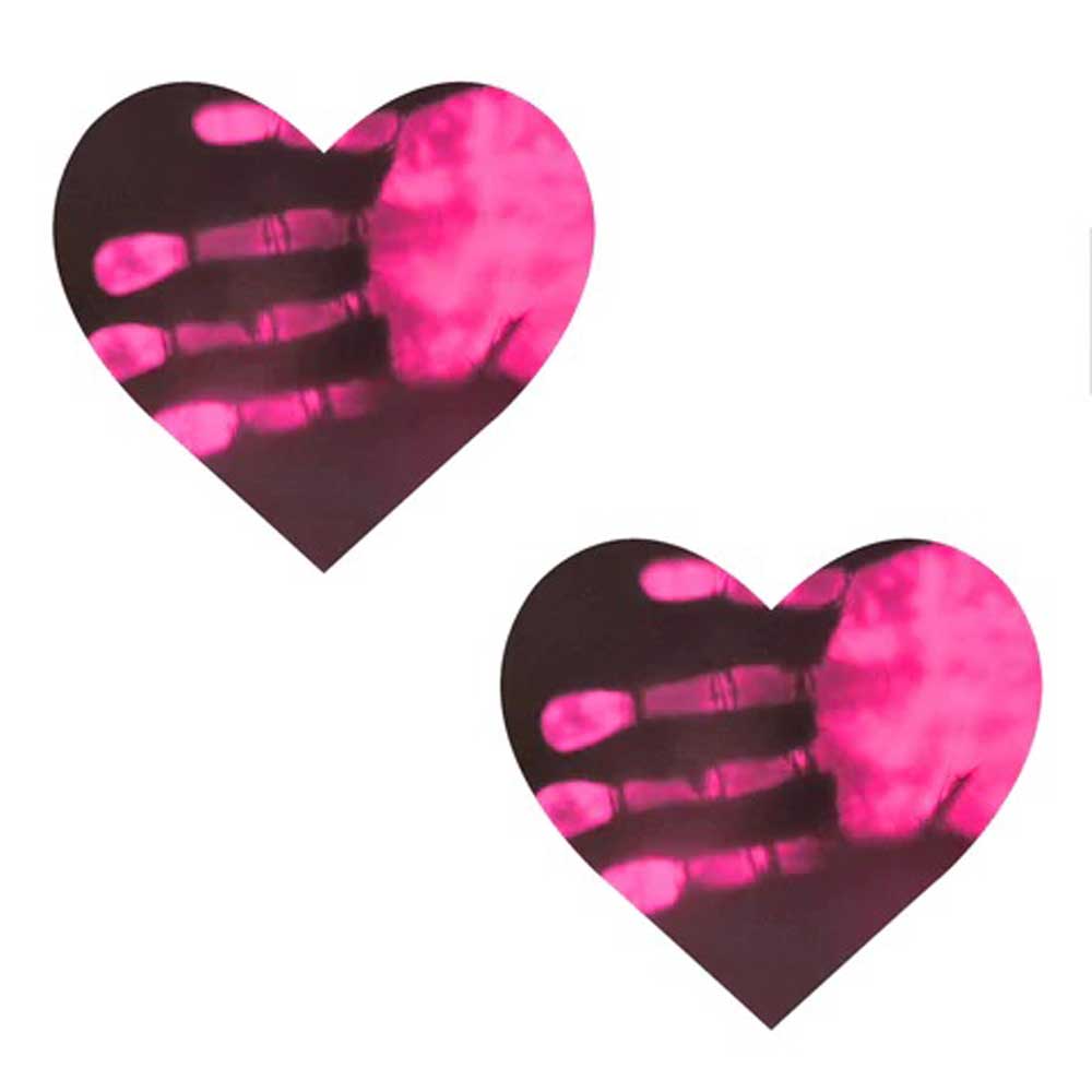 neon pinky tink temperature reactive heart nipple cover pasties 