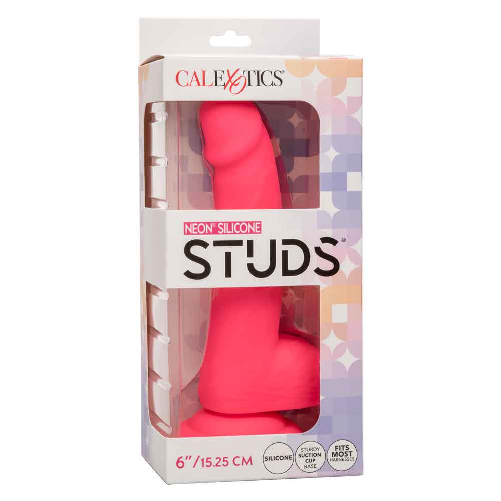 neon silicone studs  inch pink 