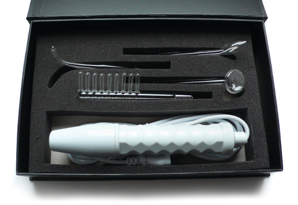 neon wand electrosex kit white handle purple electrode 