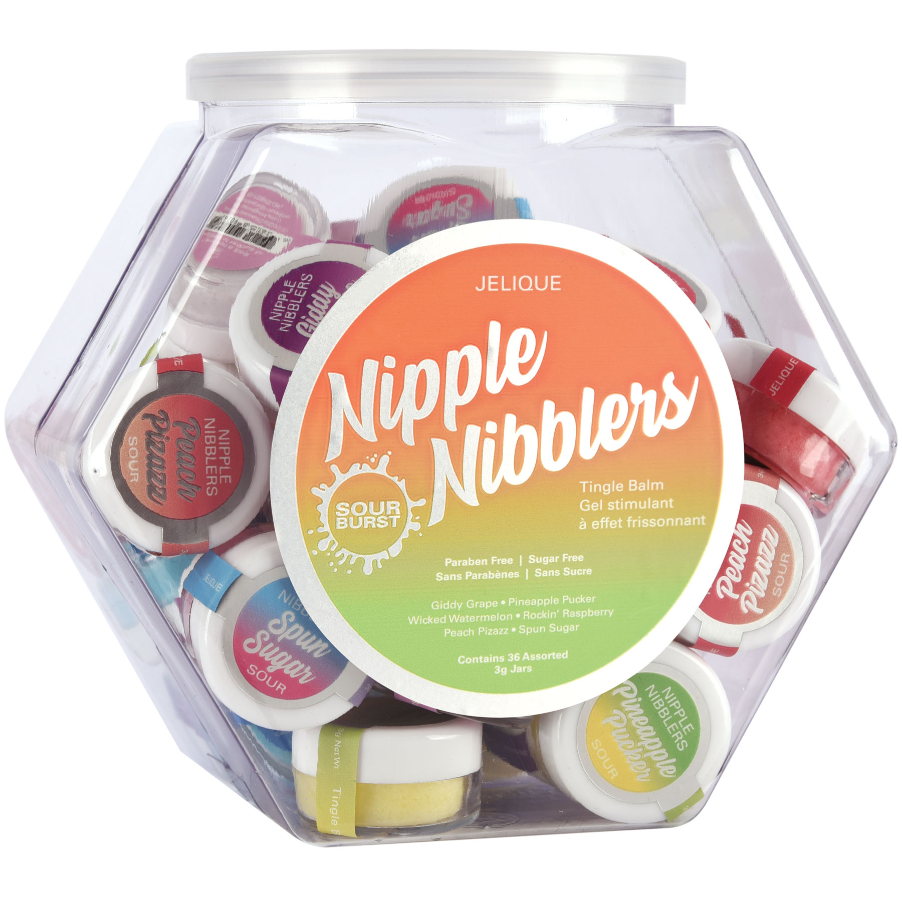 nipple nibbler sour tingle balm assorted  pc. bowl g jar 