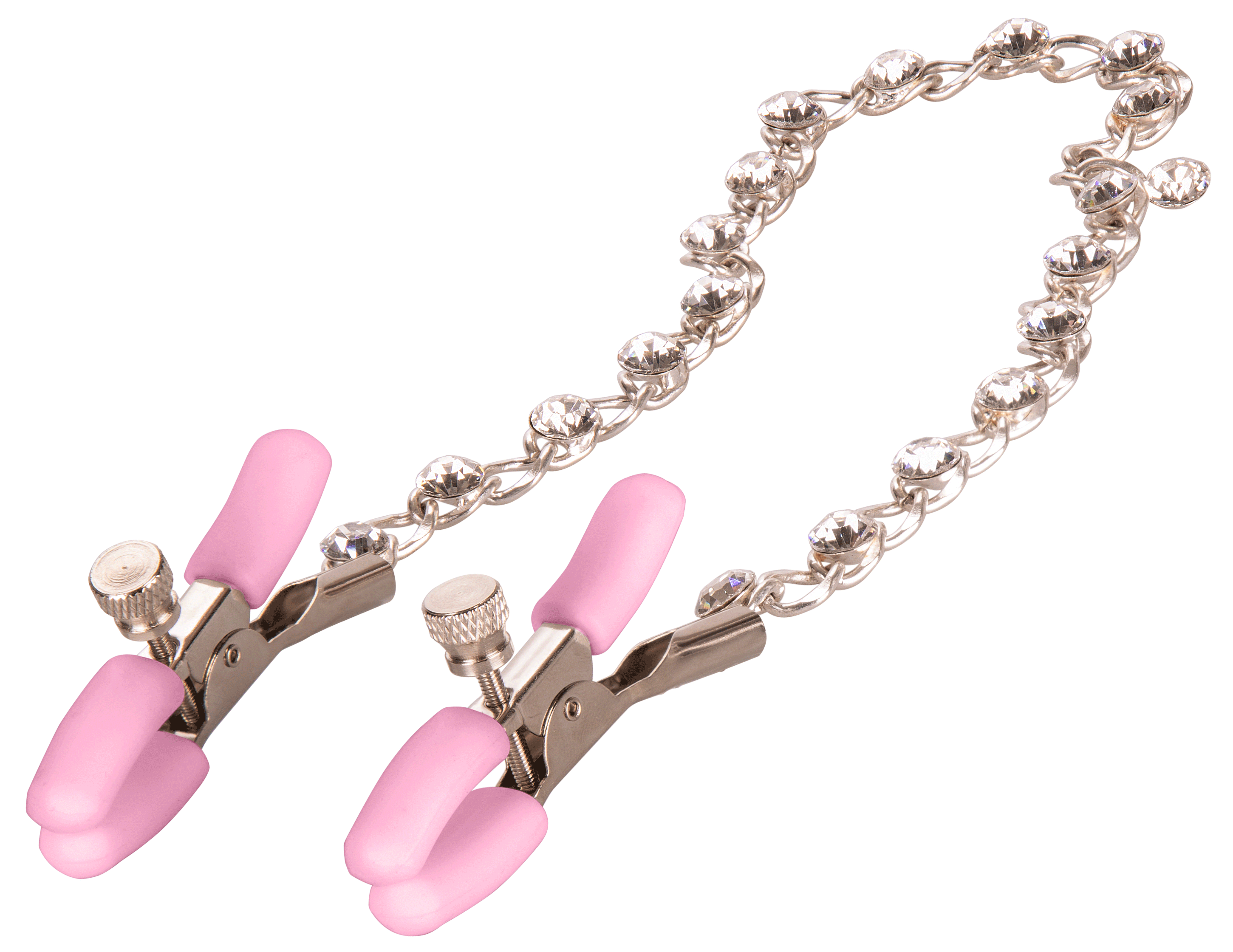 nipple play crystal chain nipple clamps pink .gif