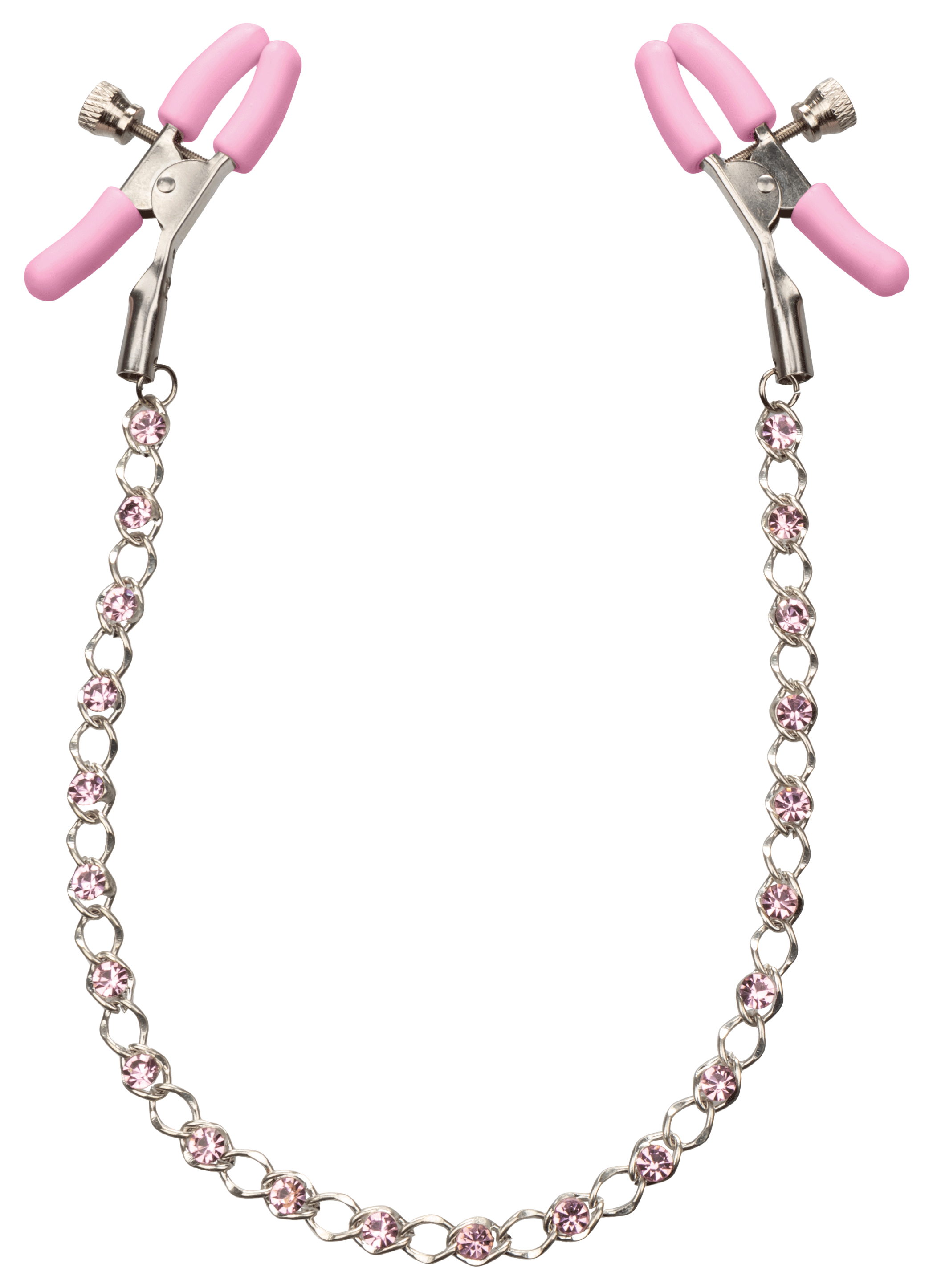 nipple play crystal chain nipple clamps pink .gif