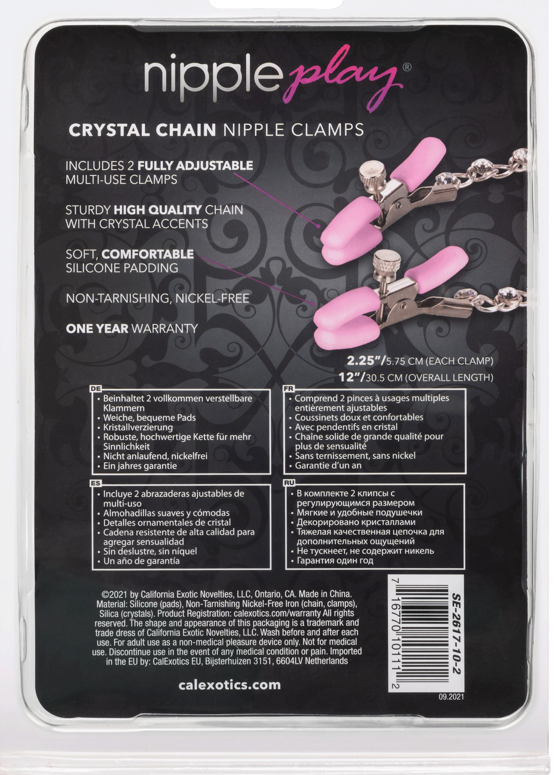 nipple play crystal chain nipple clamps pink .gif