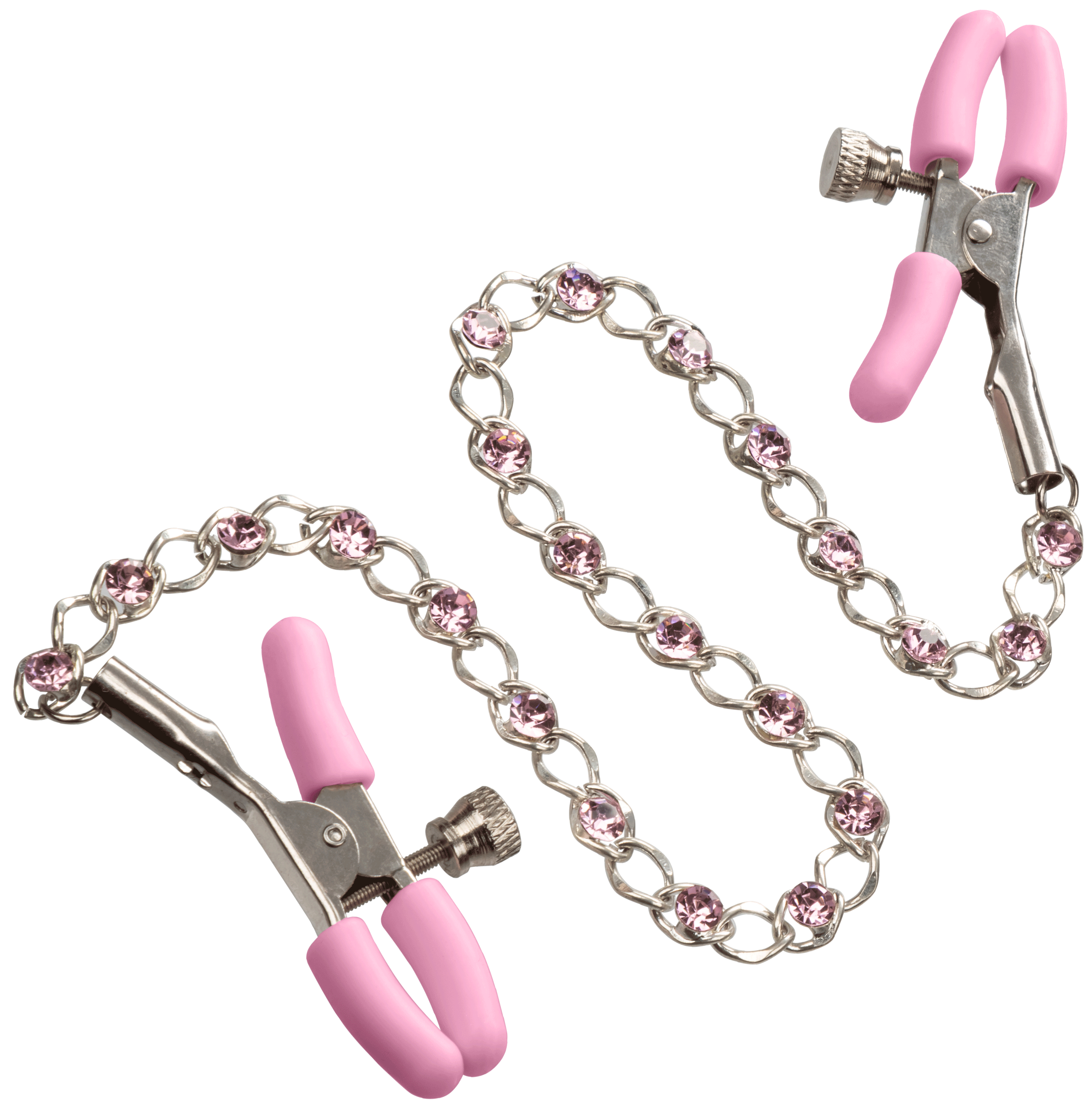 nipple play crystal chain nipple clamps pink .gif