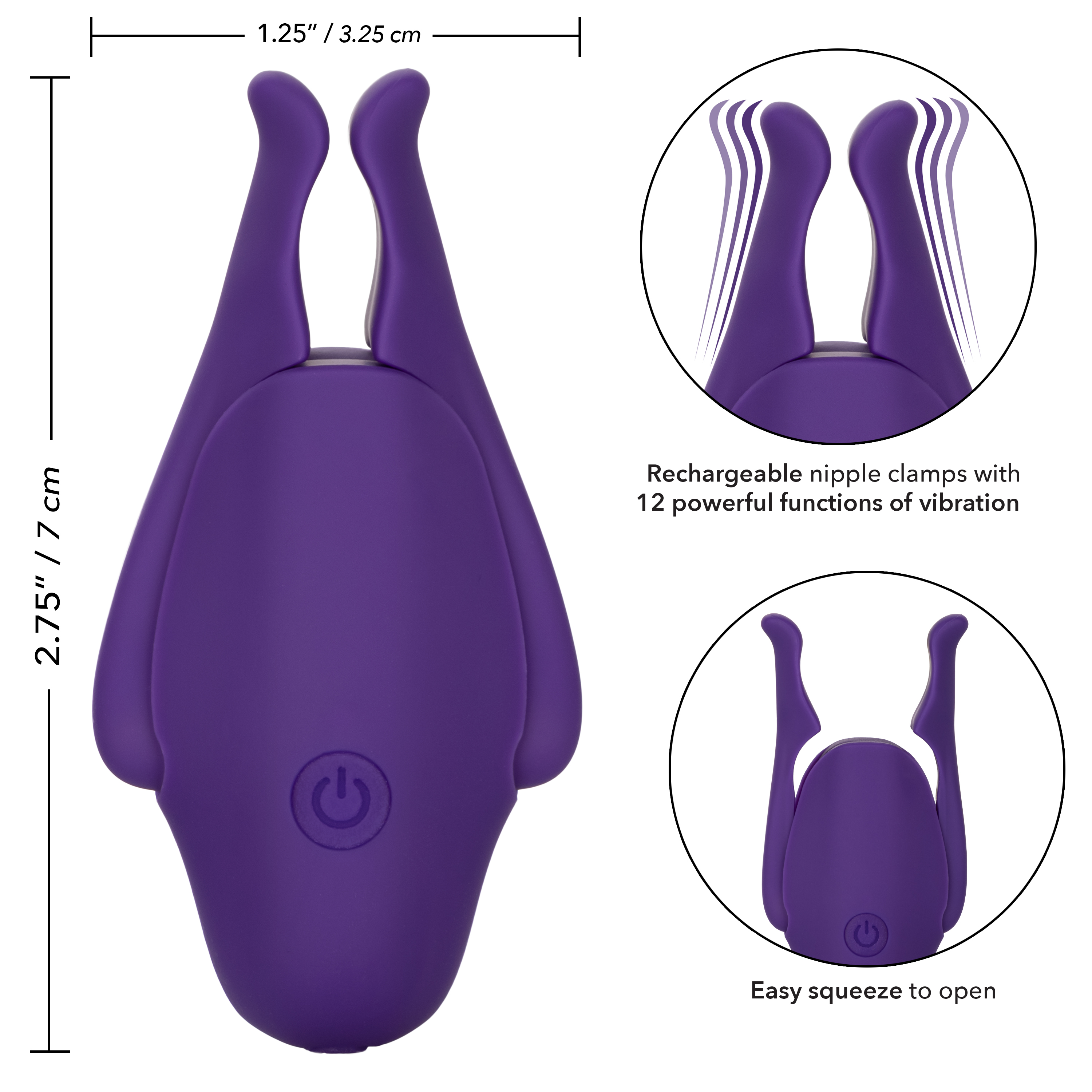 nipple play rechargeable nipplettes purple 