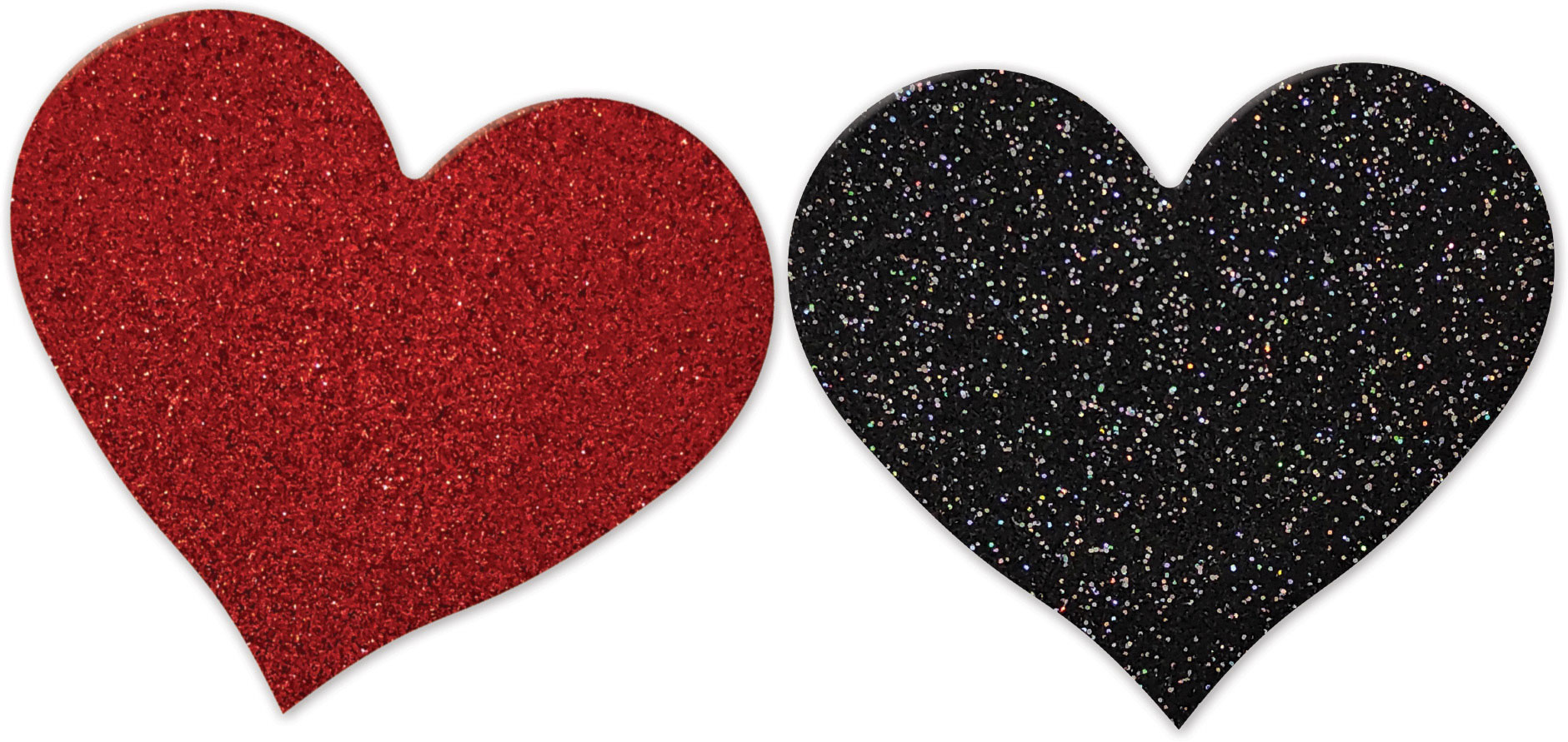 nipplicious heart shape pasties glitter   red and black 