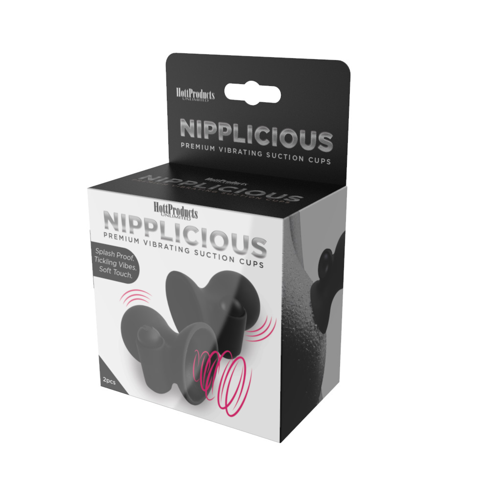 nipplicious vibrating nipple suction cups  black 