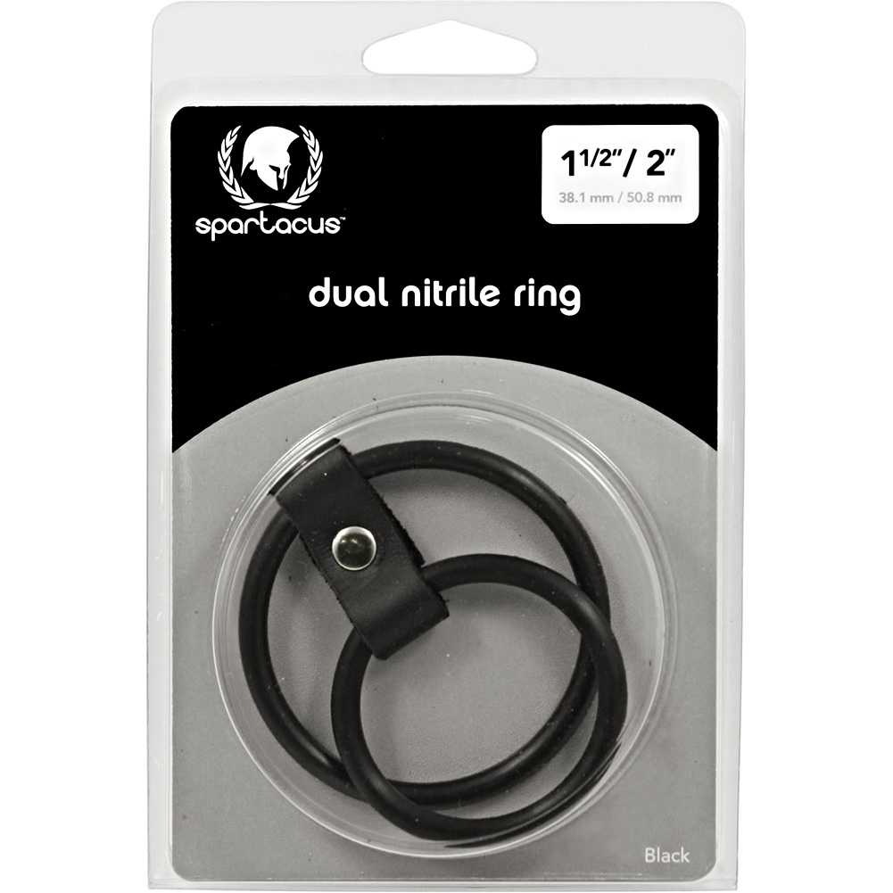 nitrile dual cock ring black 