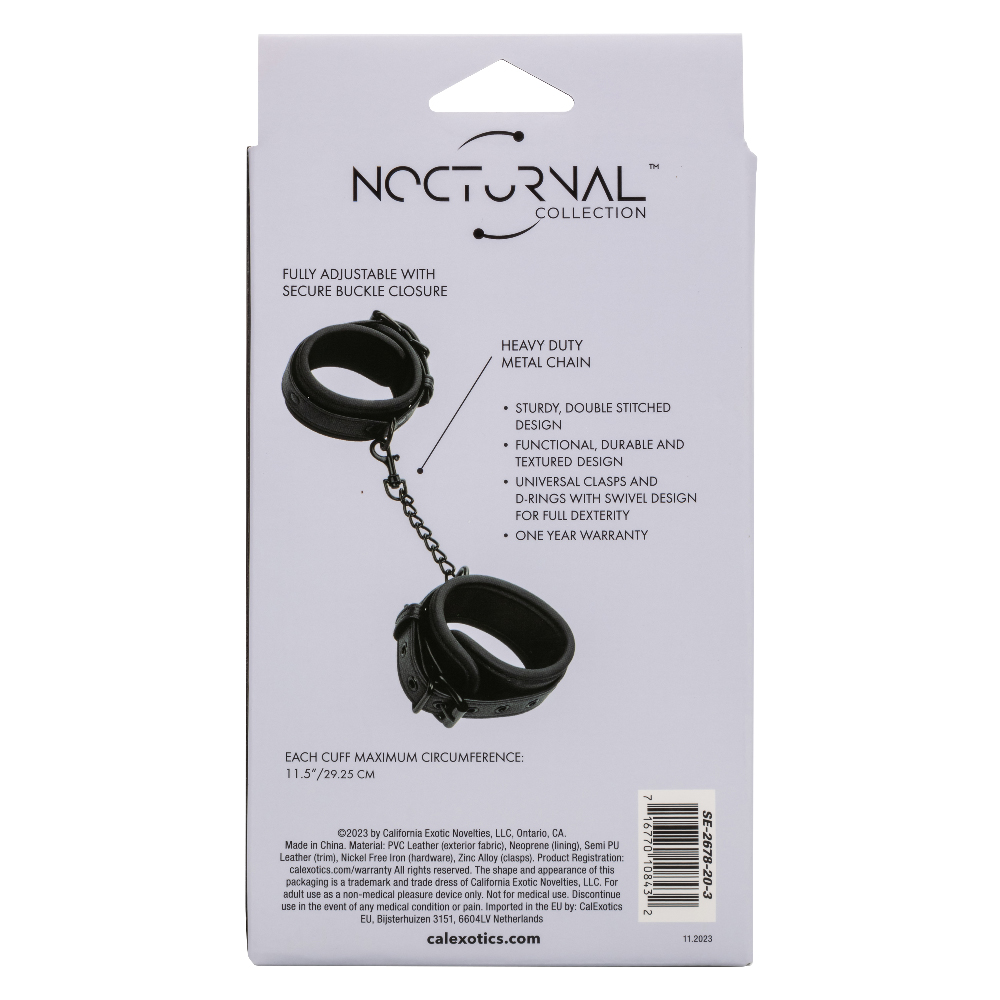 nocturnal collection ankle cuffs black 