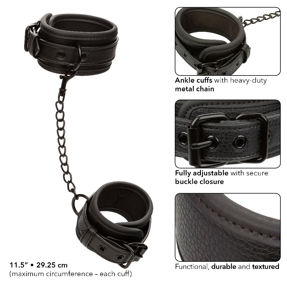 nocturnal collection ankle cuffs black 